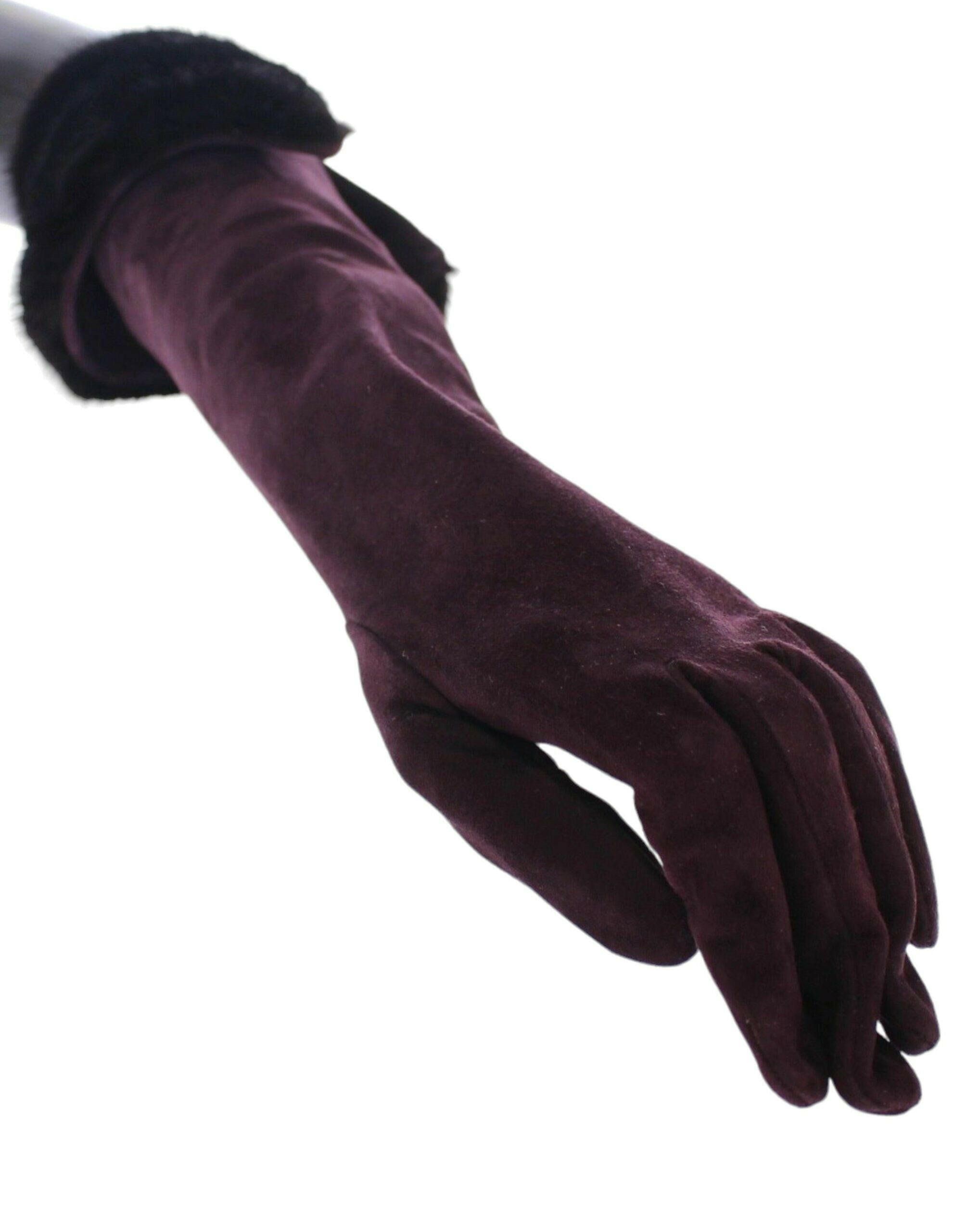 Dolce & Gabbana Purple Mink Fur Goatskin Suede Leather Gloves -   -  Dolce & Gabbana.