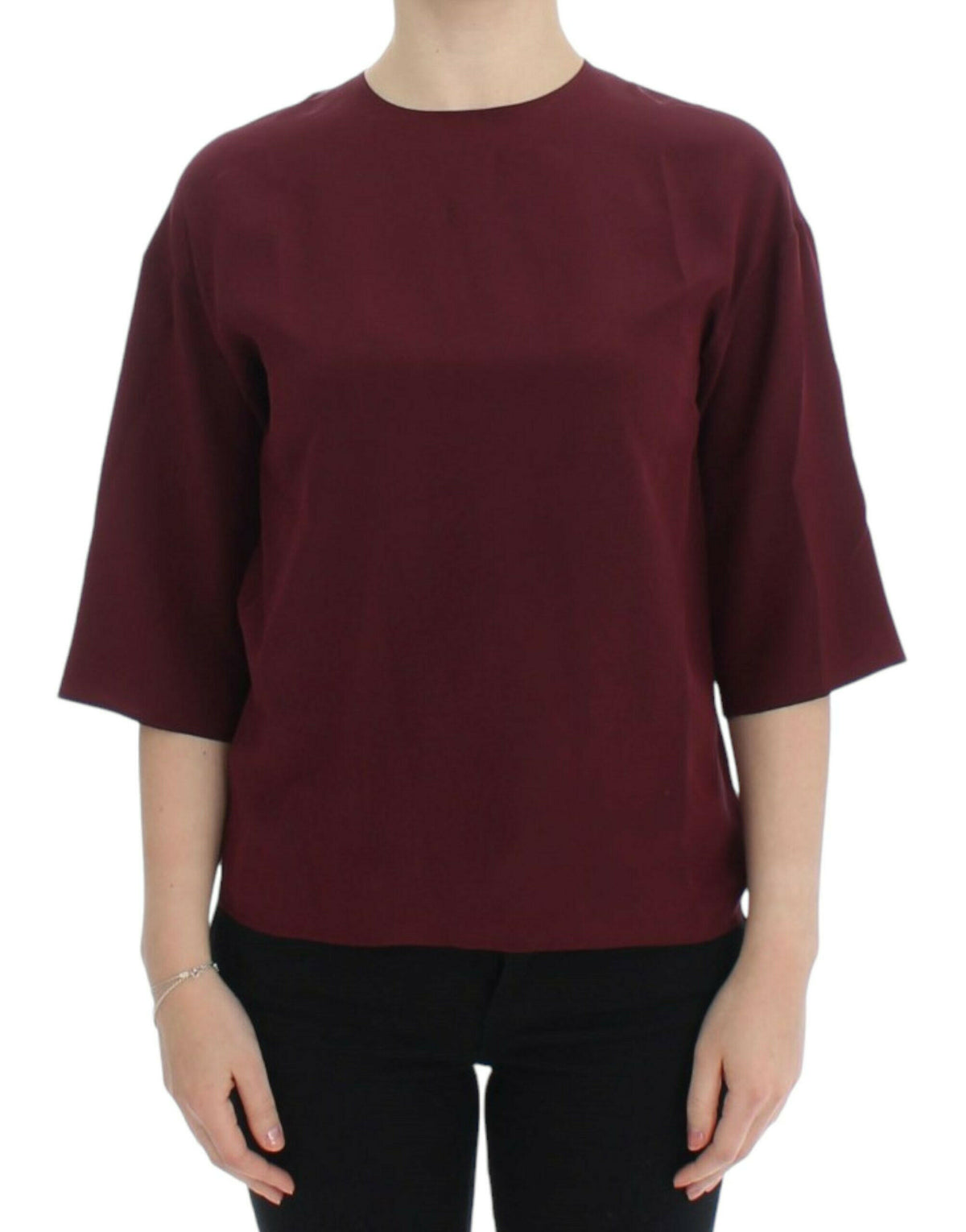 Dolce & Gabbana Red 3/4 sleeve silk blouse -   -  Dolce & Gabbana.