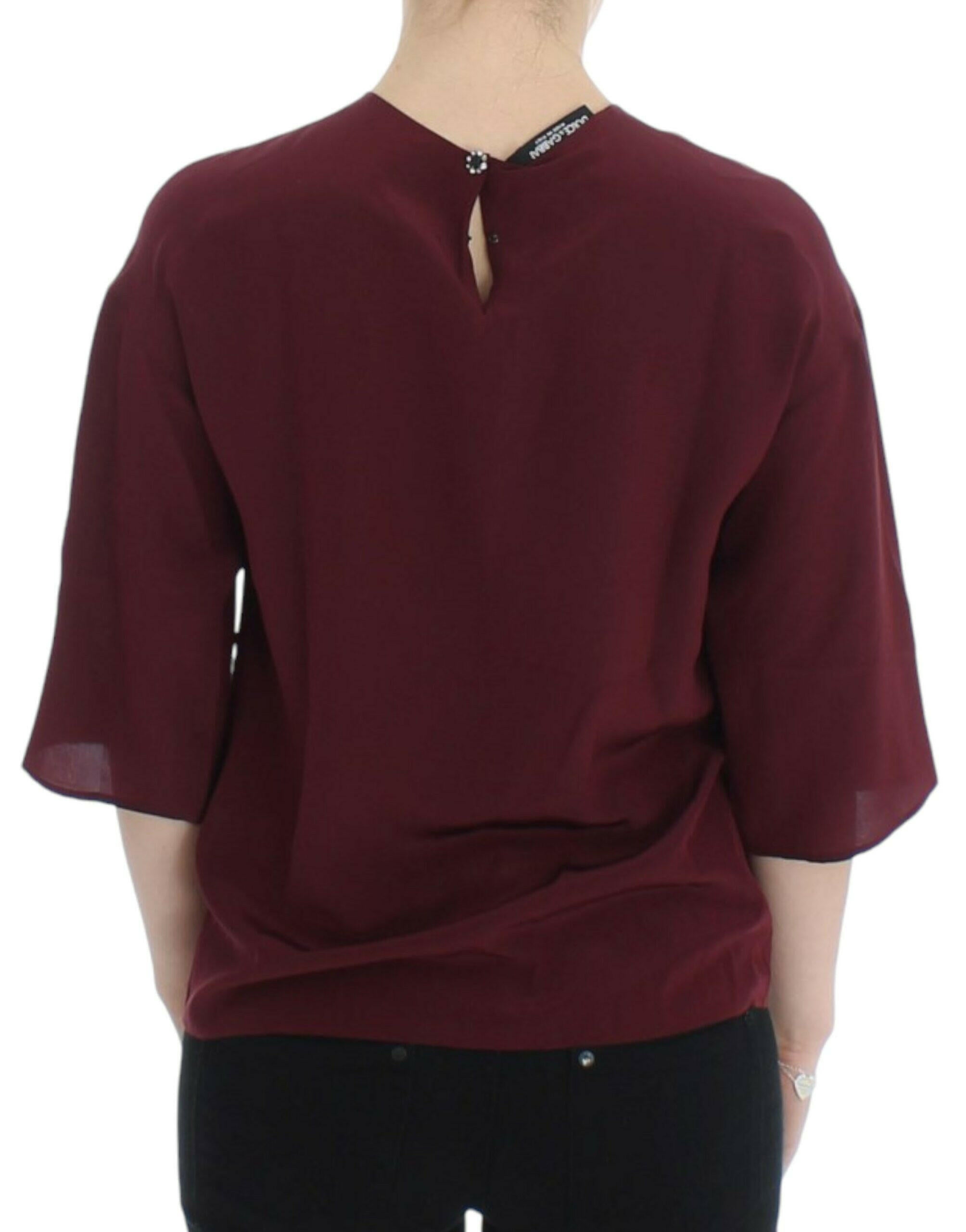 Dolce & Gabbana Red 3/4 sleeve silk blouse -   -  Dolce & Gabbana.