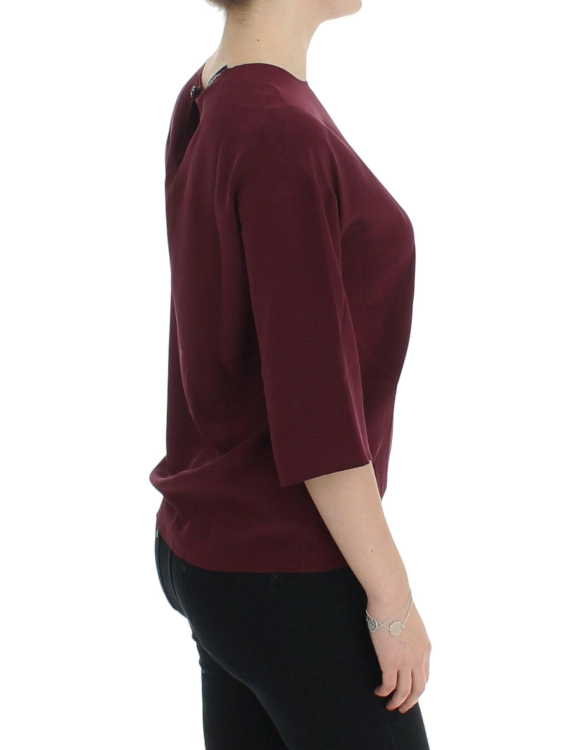 Dolce & Gabbana Red 3/4 sleeve silk blouse -   -  Dolce & Gabbana.