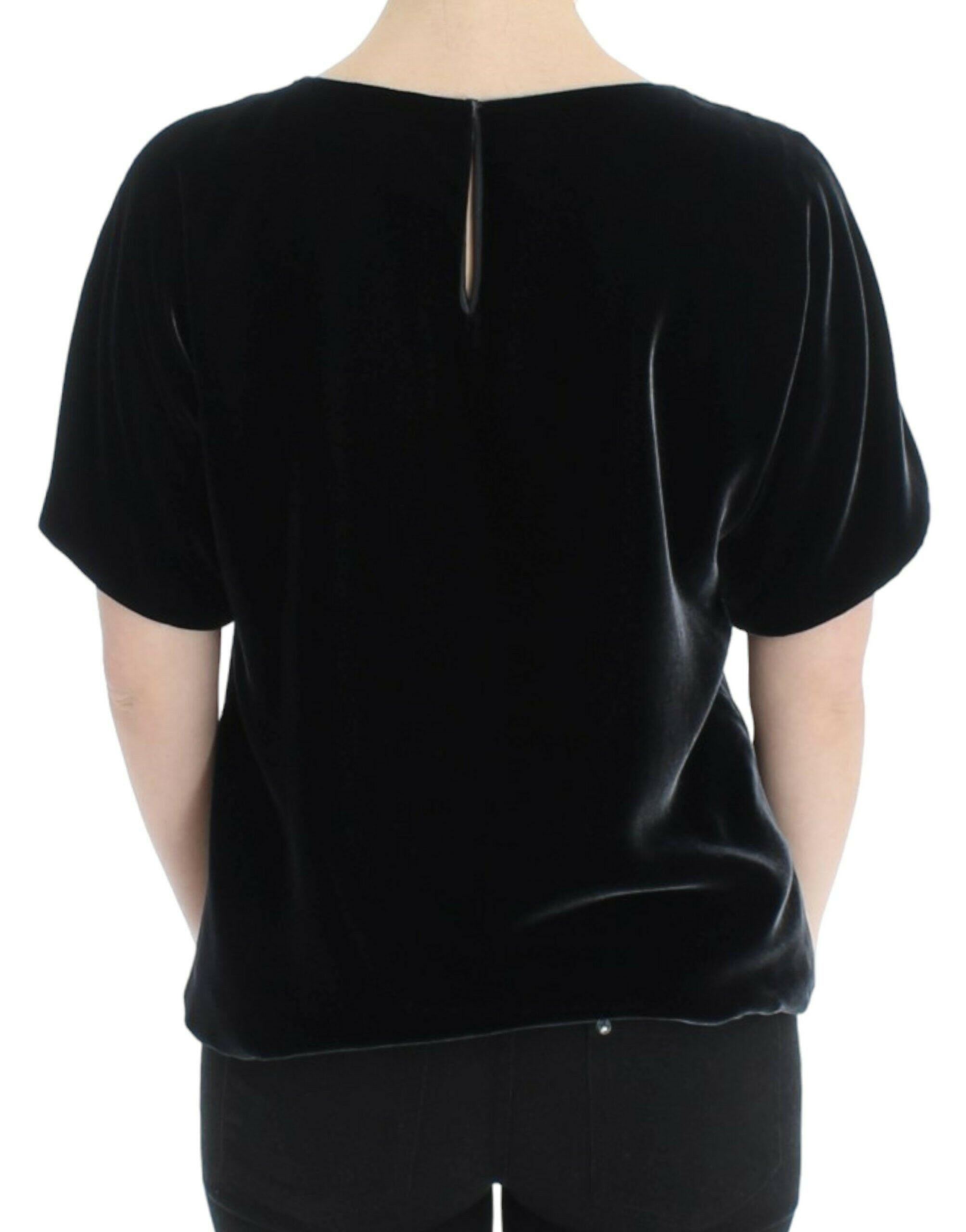Dolce & Gabbana Black velvet shortsleeved blouse -   -  Dolce & Gabbana.
