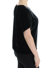Dolce & Gabbana Black velvet shortsleeved blouse -   -  Dolce & Gabbana.