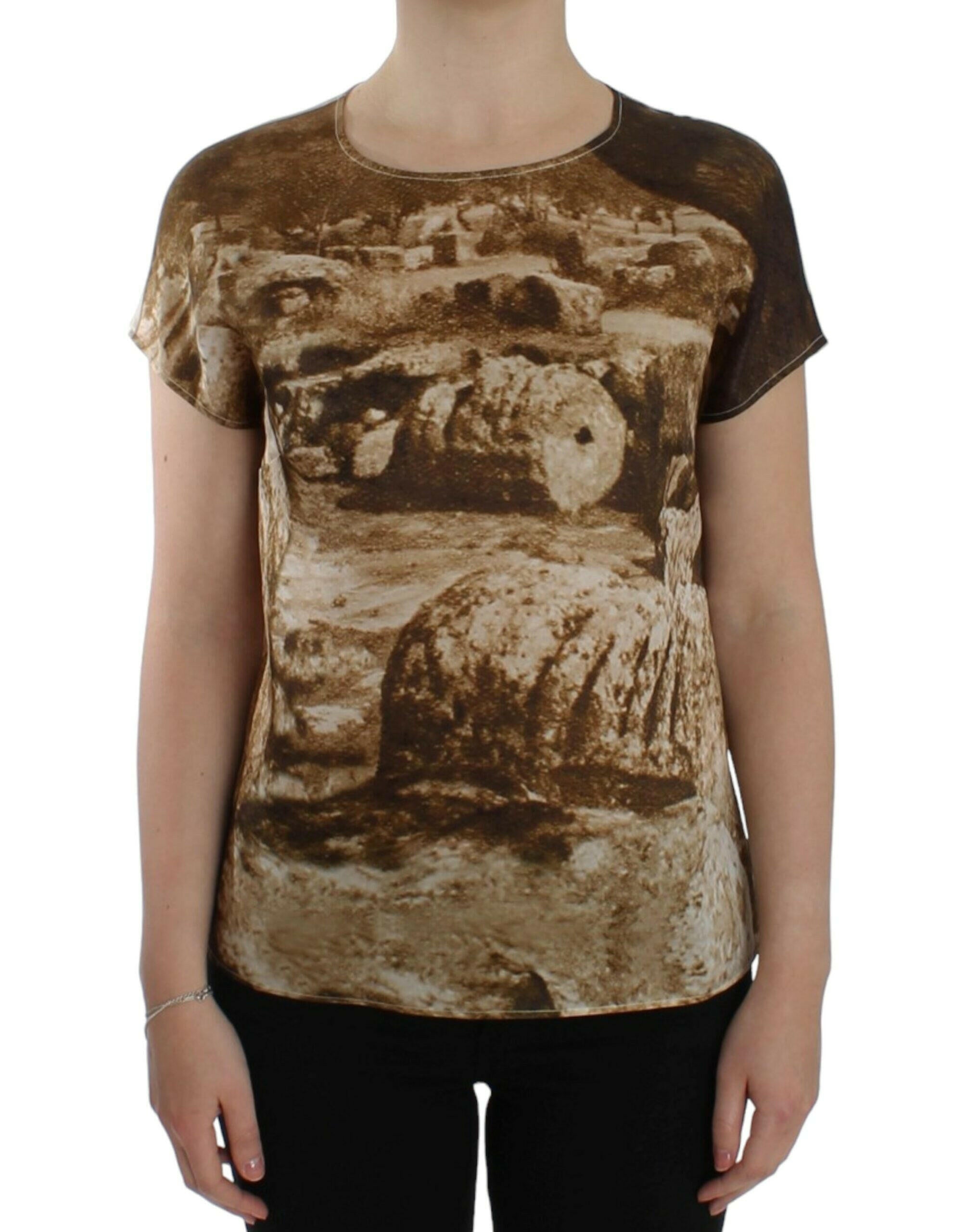 Dolce & Gabbana Brown Taormina silk blouse -   -  Dolce & Gabbana.
