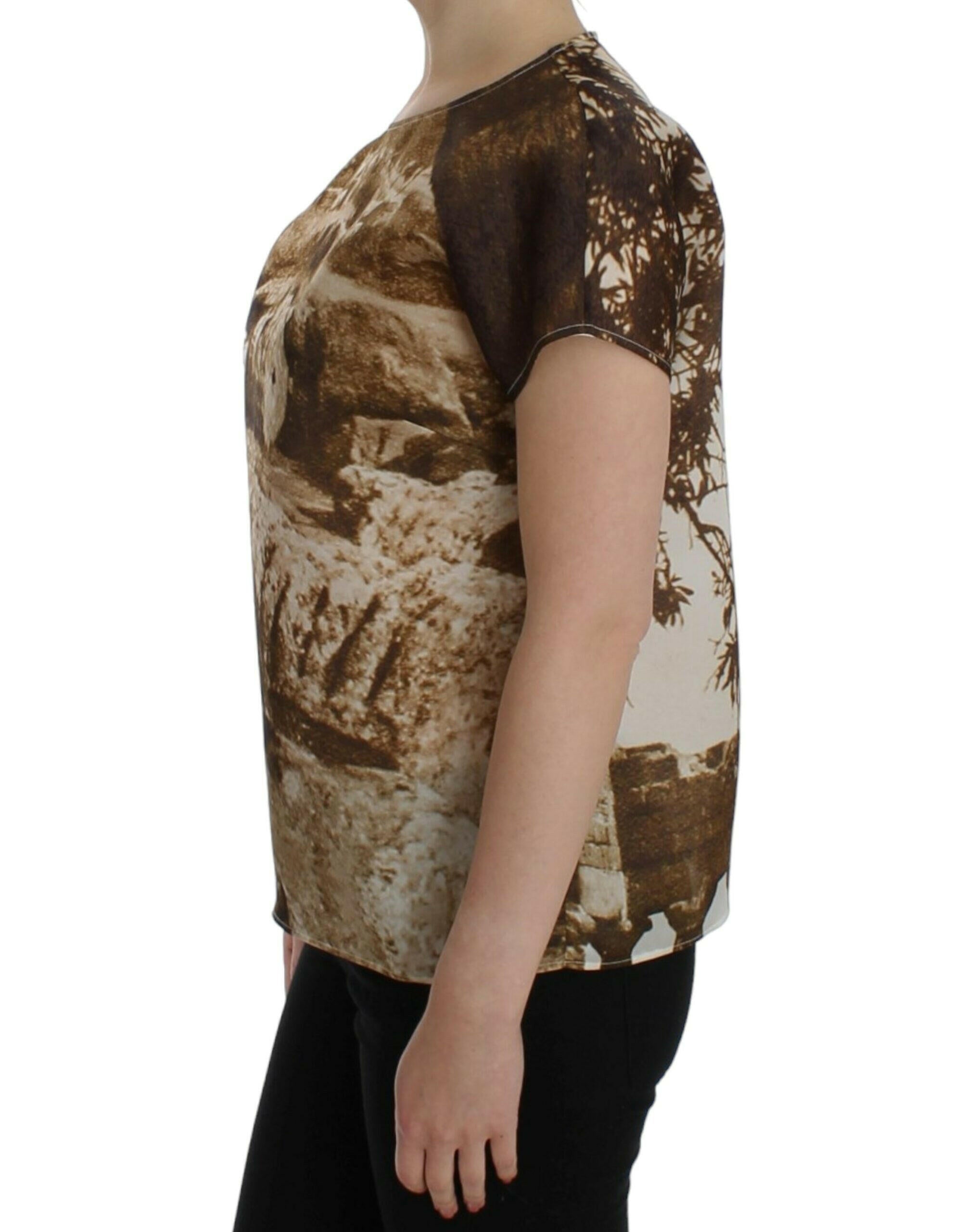 Dolce & Gabbana Brown Taormina silk blouse -   -  Dolce & Gabbana.
