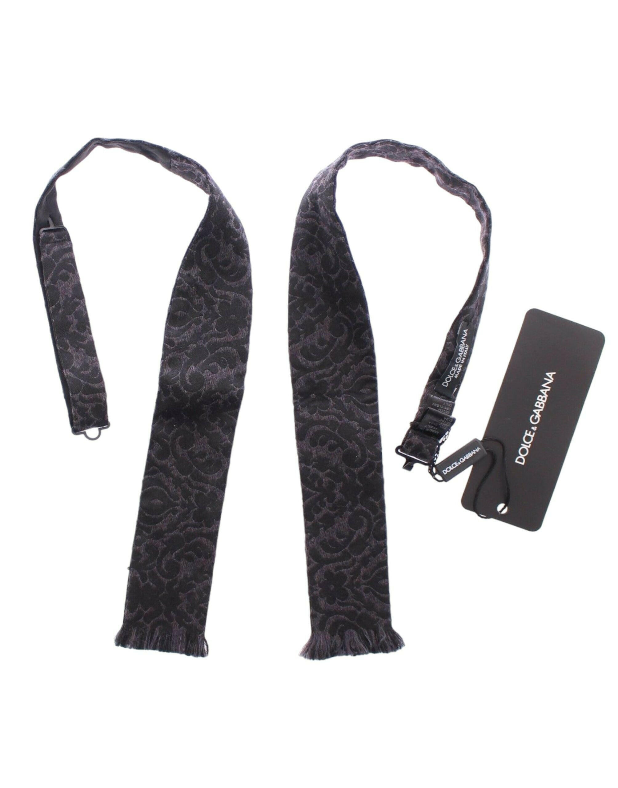 Dolce & Gabbana Gray Black Wool Bow Tie -  Men´s Belts -  Dolce & Gabbana.