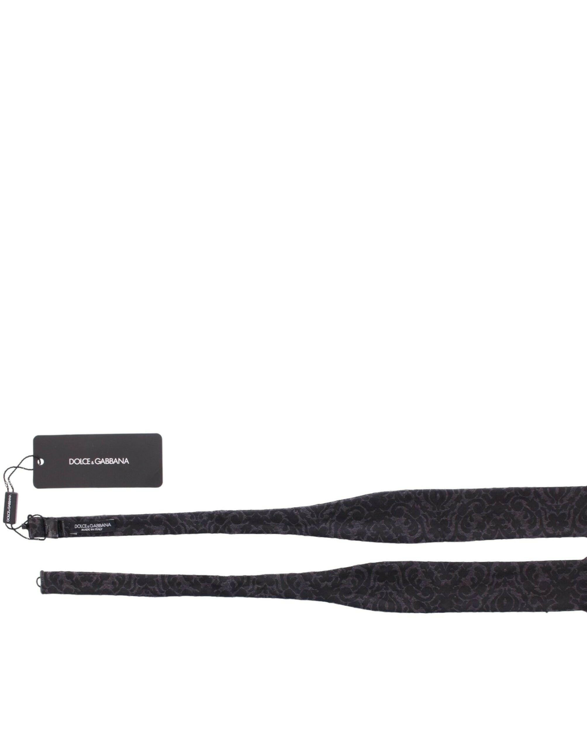 Dolce & Gabbana Gray Black Wool Bow Tie -  Men´s Belts -  Dolce & Gabbana.