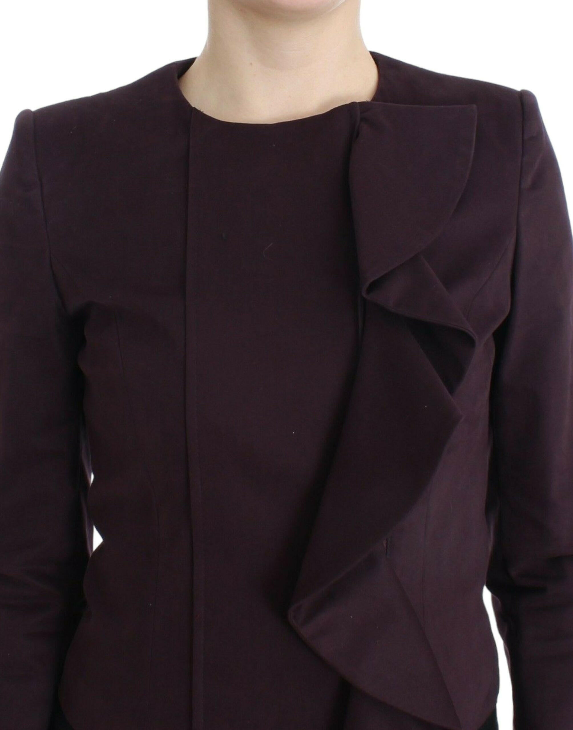 GF Ferre Purple Ruched Jacket Coat Blazer Short -   -  GF Ferre.