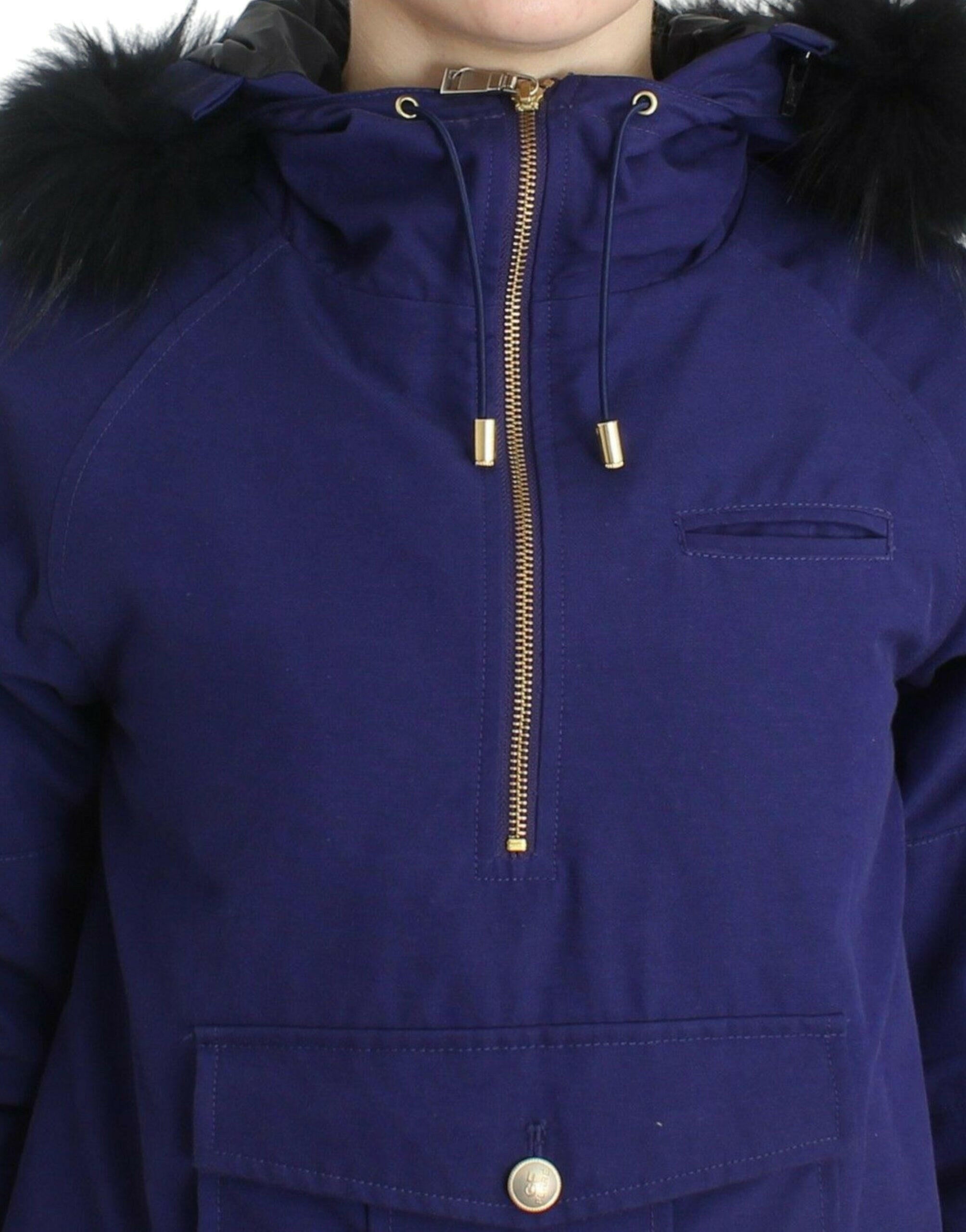 GF Ferre Blue Padded Jacket Hooded Short K-Way -   -  GF Ferre.