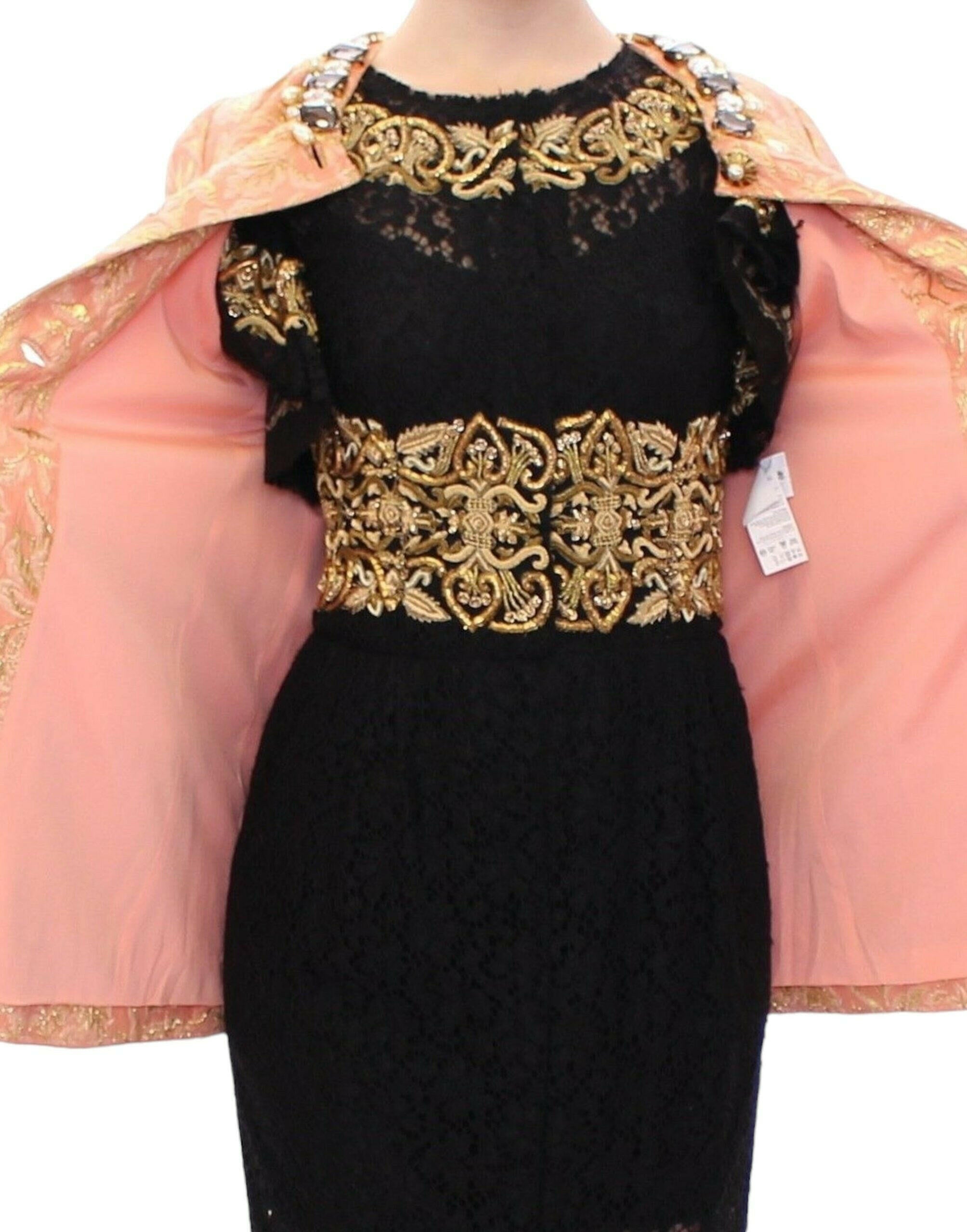 Dolce & Gabbana Pink Silk Brocade Crystal Jacket Coat -   -  Dolce & Gabbana.