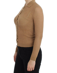Dolce & Gabbana Beige Knitted Cotton Polo Cardigan Sweater -   -  Dolce & Gabbana.