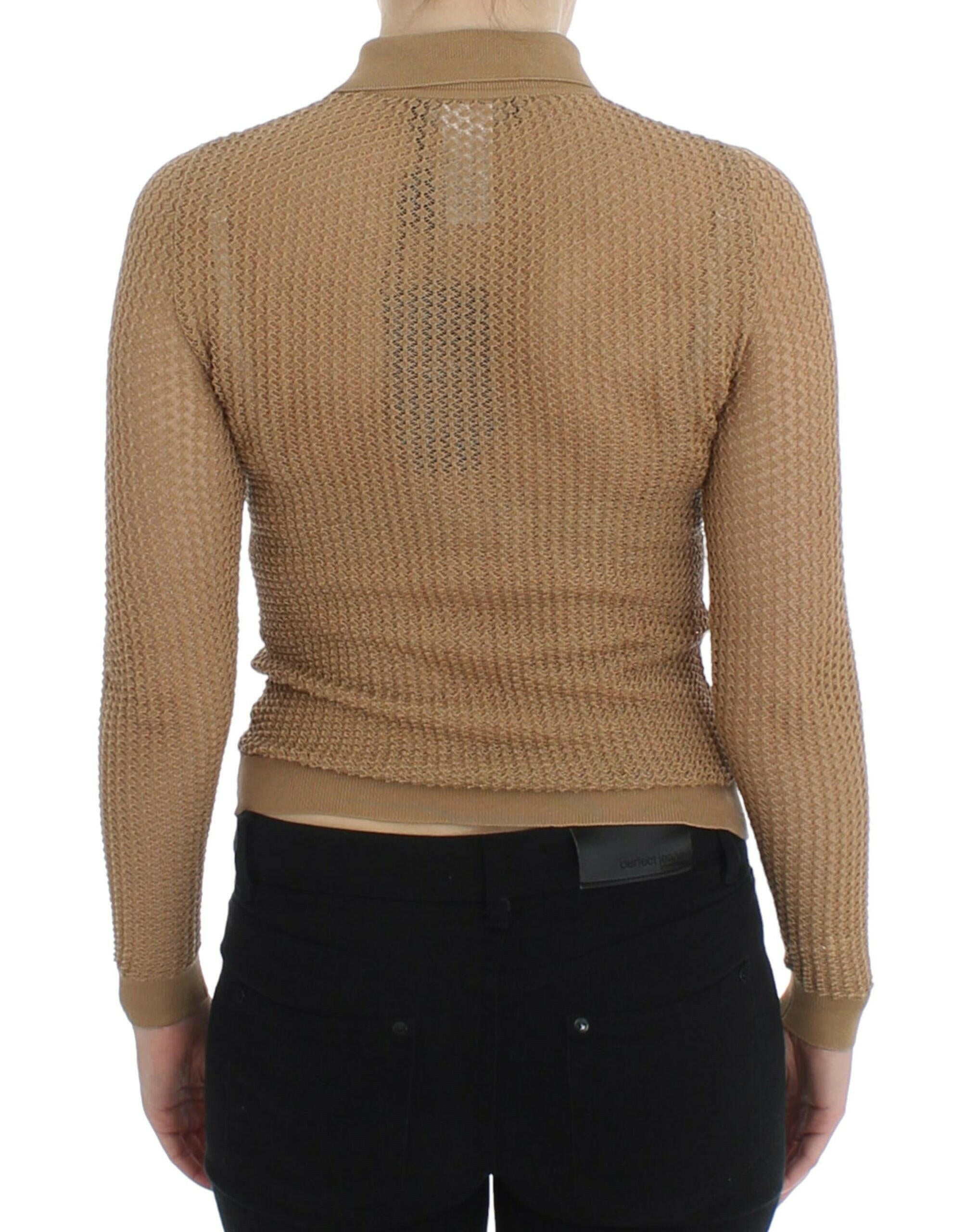 Dolce & Gabbana Beige Knitted Cotton Polo Cardigan Sweater -   -  Dolce & Gabbana.