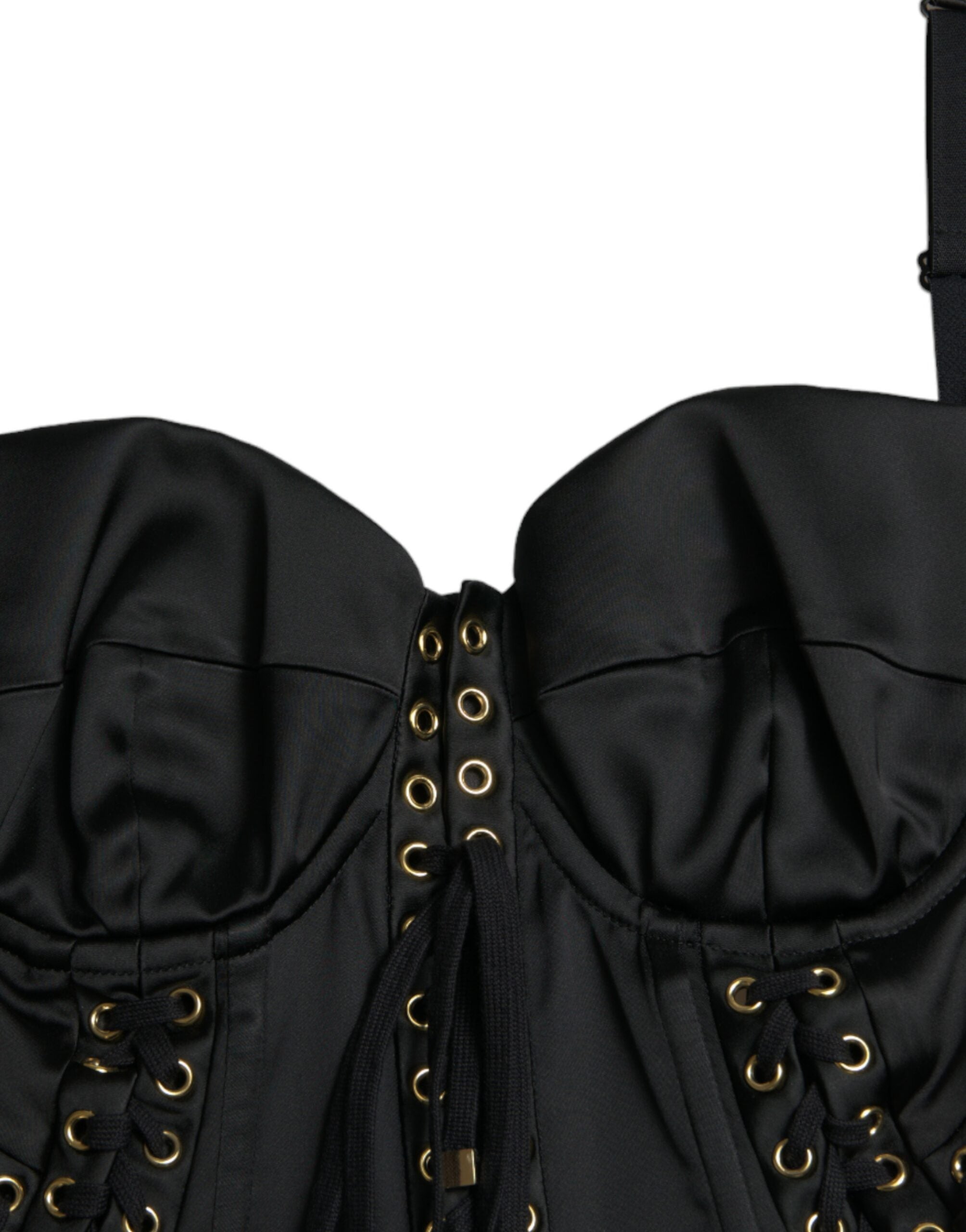 Dolce & Gabbana Black Bustier Corset Lace Bodycon Midi Dress -   -  Dolce & Gabbana.
