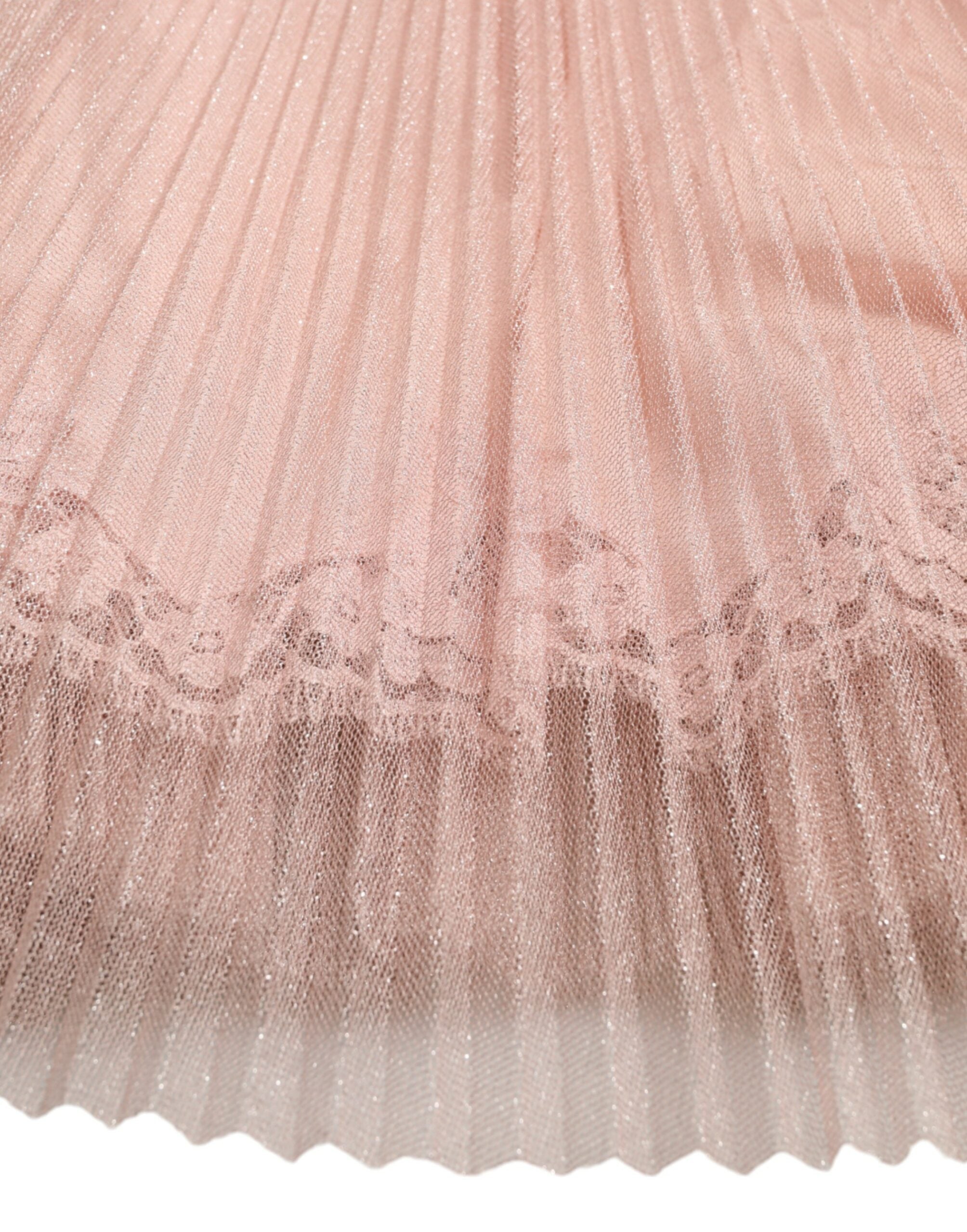 Dolce & Gabbana Pink One Shoulder Pleated Lame Tulle Dress -   -  Dolce & Gabbana.