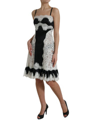 Dolce & Gabbana Black White Lace See Through A-Line Sleeveless Dress -   -  Dolce & Gabbana.