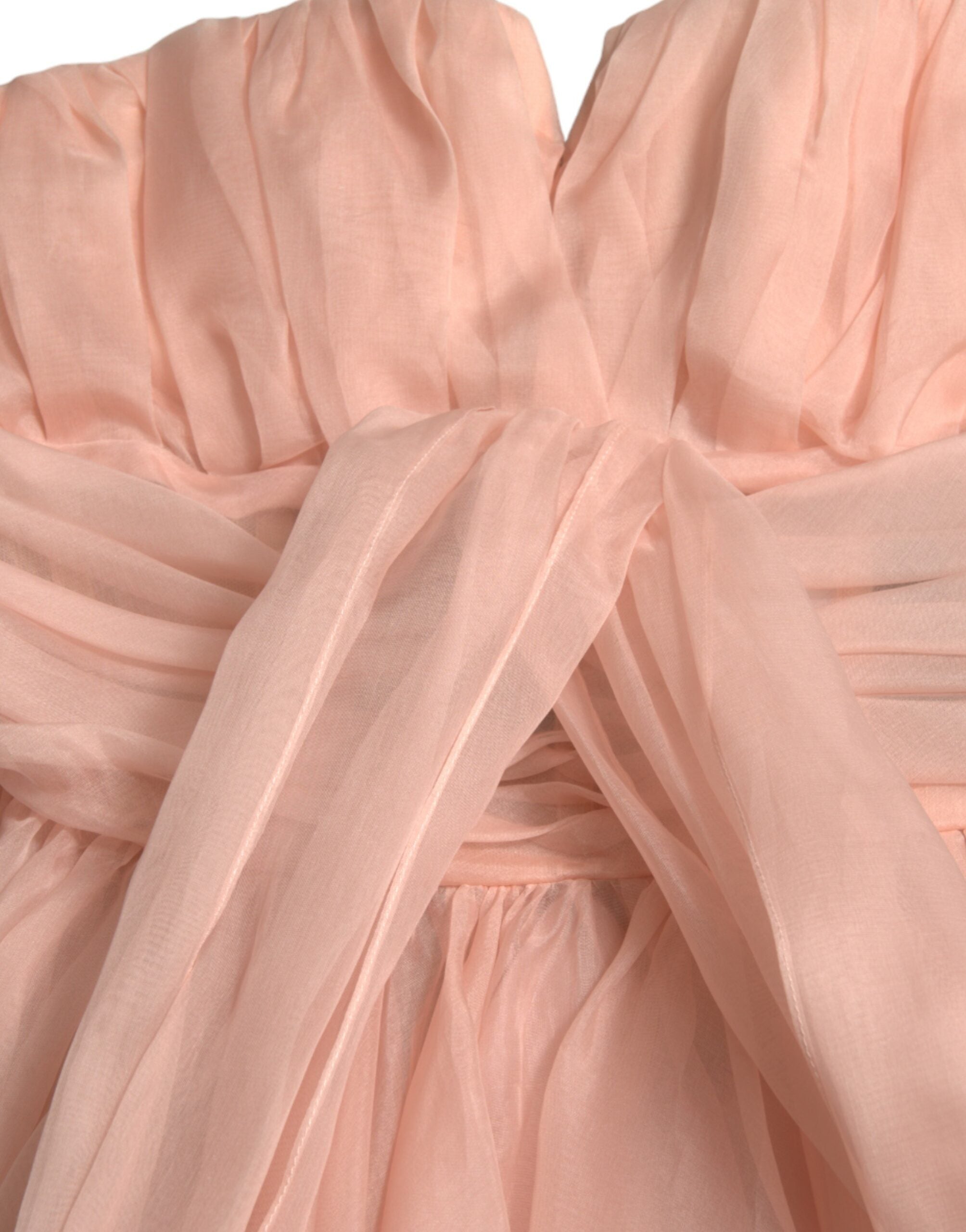 Dolce & Gabbana Pink Silk Chiffon Halter A-line Pleated Midi Dress -   -  Dolce & Gabbana.