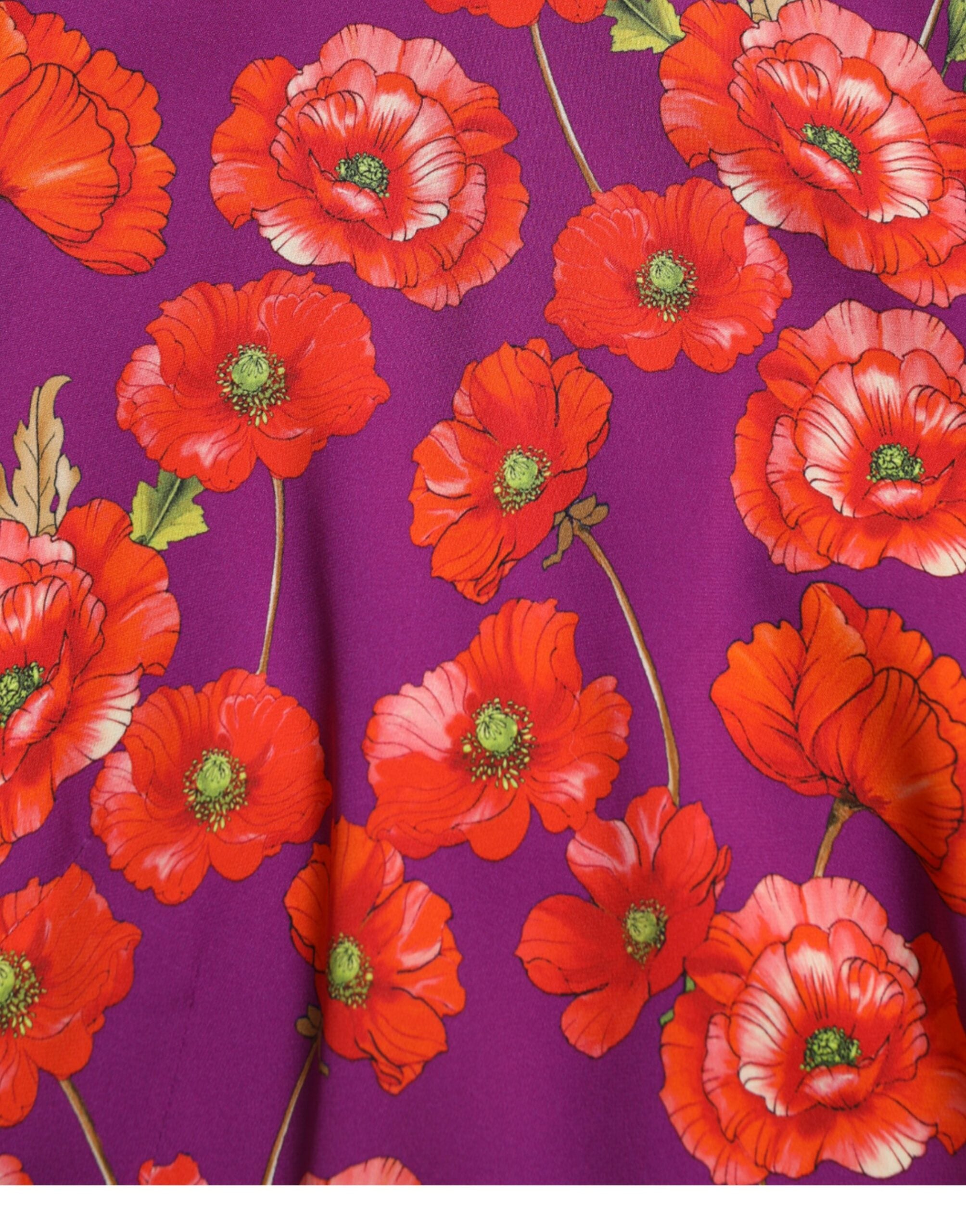 Dolce & Gabbana Multicolor Floral Poppy Print Sheath Dress -   -  Dolce & Gabbana.