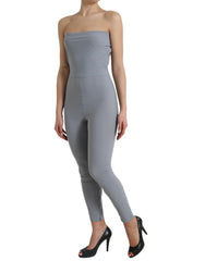 Dolce & Gabbana Gray Nylon Strapless Bodycon Jumpsuit Dress -   -  Dolce & Gabbana.