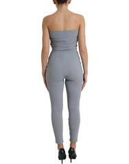 Dolce & Gabbana Gray Nylon Strapless Bodycon Jumpsuit Dress -   -  Dolce & Gabbana.