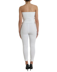 Dolce & Gabbana White Nylon Strapless Bodycon Jumpsuit Dress -   -  Dolce & Gabbana.
