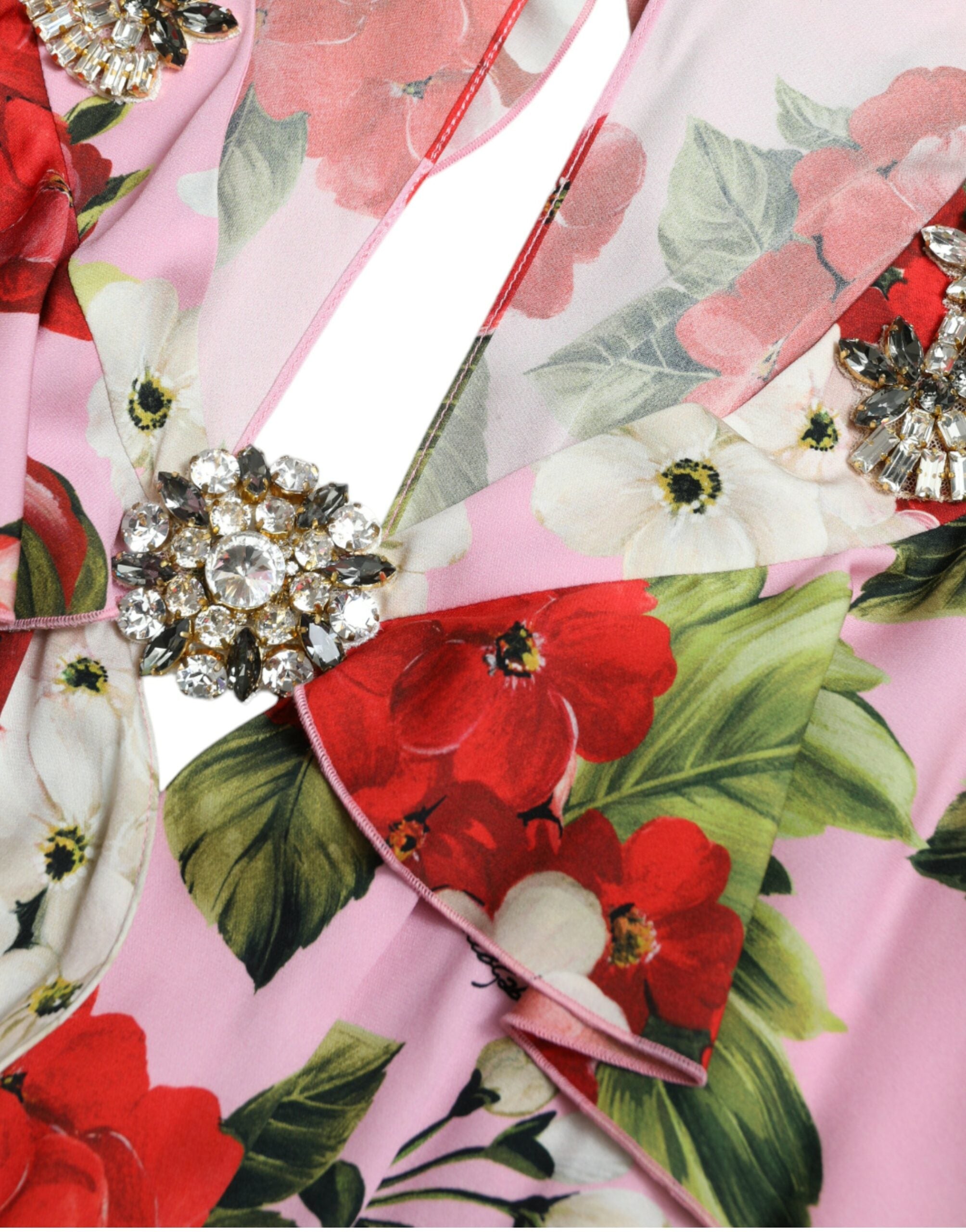 Dolce & Gabbana Multicolor Floral Crystal Embellished A-line Dress -   -  Dolce & Gabbana.