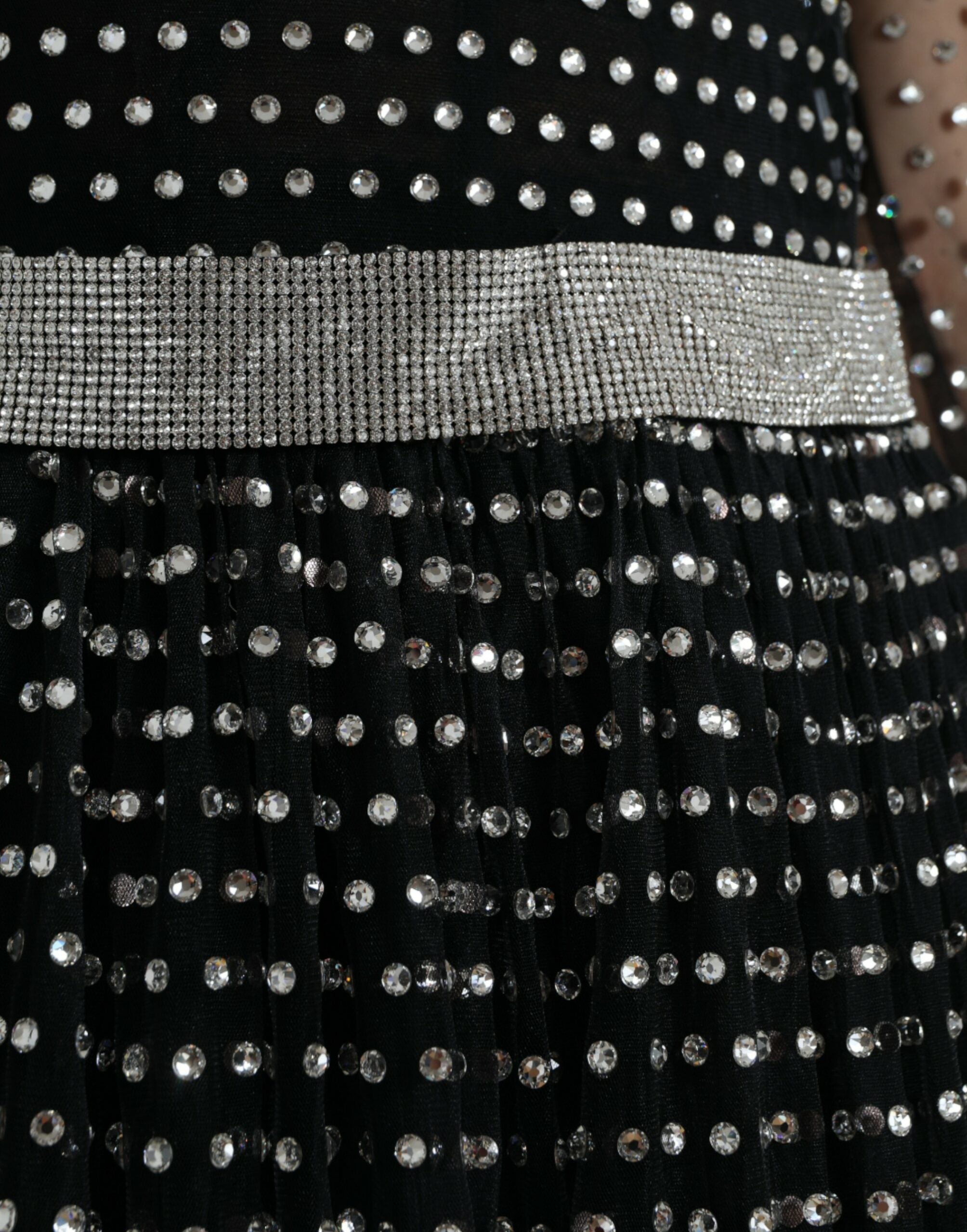 Dolce & Gabbana Black Crystal Embellished A-line Gown Dress -   -  Dolce & Gabbana.