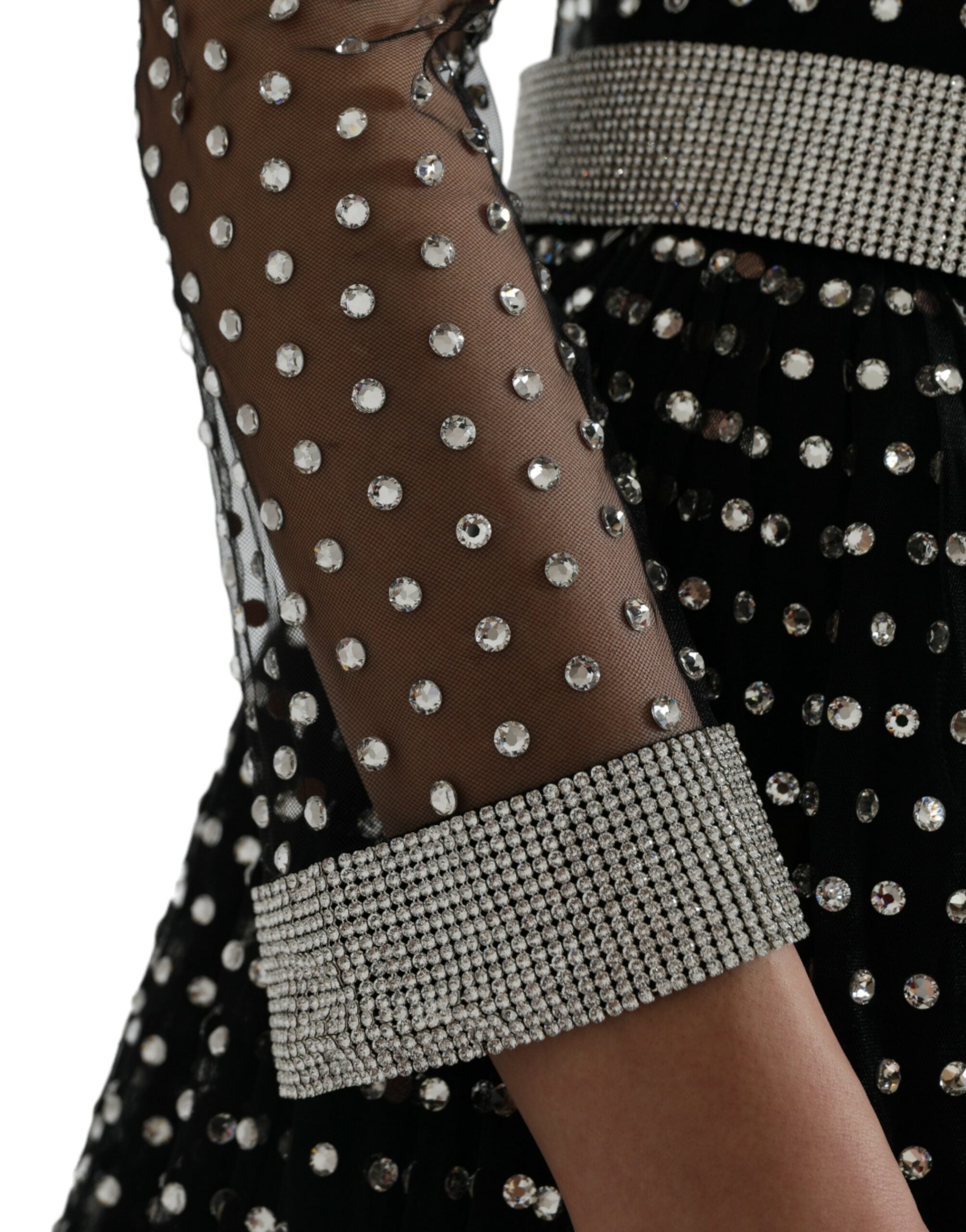 Dolce & Gabbana Black Crystal Embellished A-line Gown Dress -   -  Dolce & Gabbana.