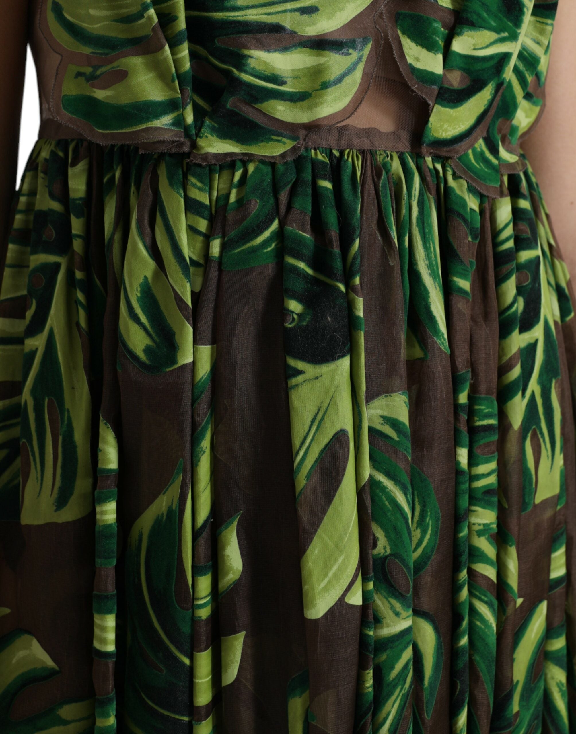 Dolce & Gabbana Green Banana Leaf Sleeveless Long Maxi Dress -   -  Dolce & Gabbana.
