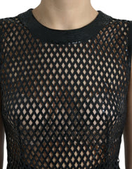 Dolce & Gabbana Black Sequined Sleeveless Mesh Layered Gown Dress -   -  Dolce & Gabbana.