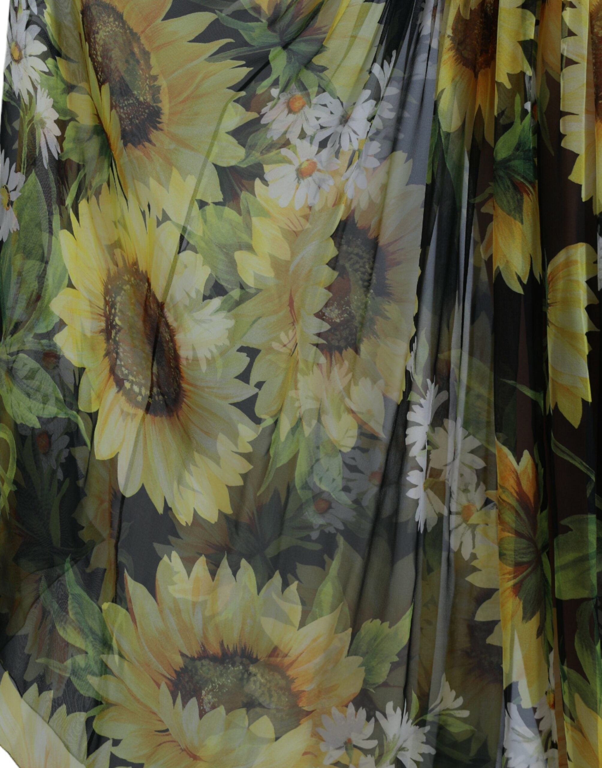 Dolce & Gabbana Black Sunflower A-line Pleated Maxi Dress -   -  Dolce & Gabbana.
