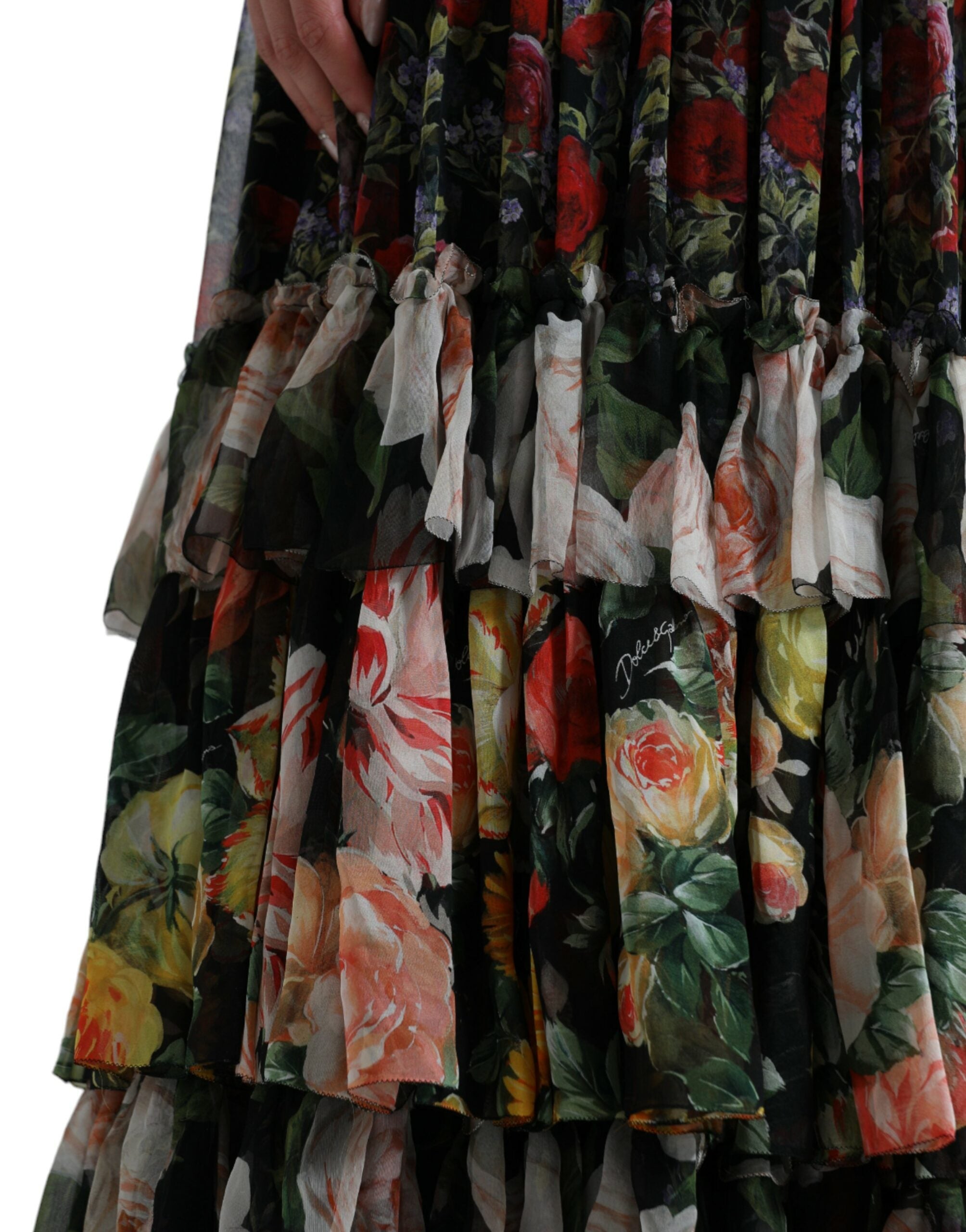 Dolce & Gabbana Multicolor Floral Chiffon Tiered Maxi Dress -   -  Dolce & Gabbana.