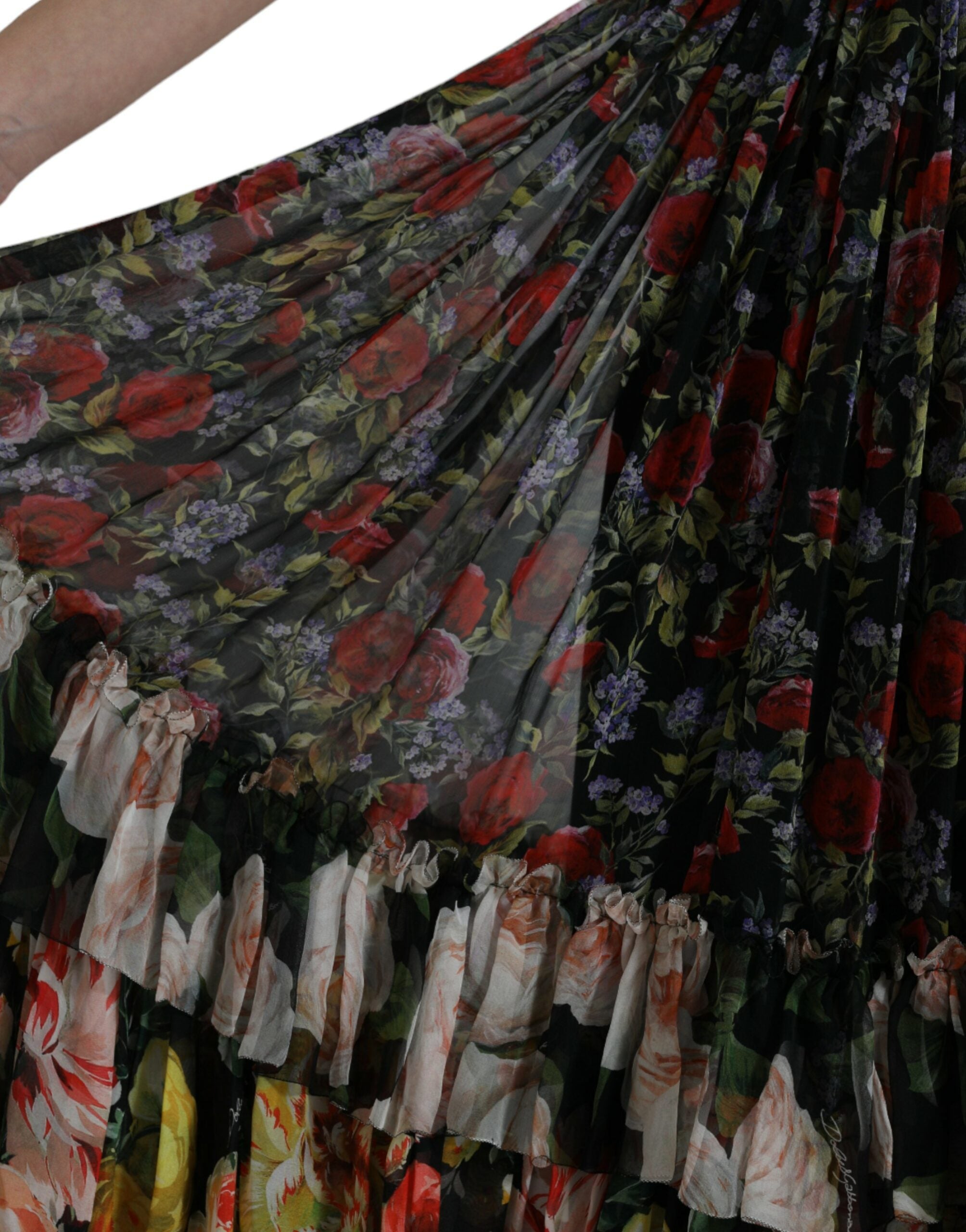 Dolce & Gabbana Multicolor Floral Chiffon Tiered Maxi Dress -   -  Dolce & Gabbana.