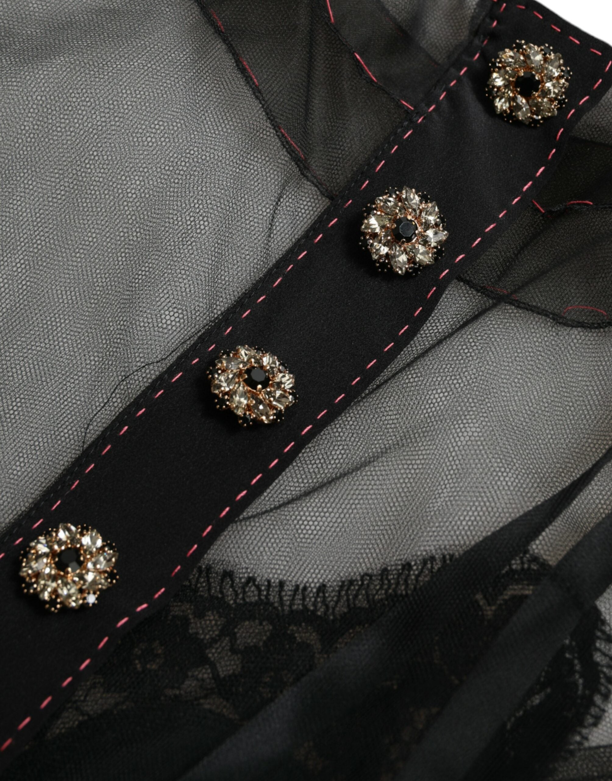 Dolce & Gabbana Black Floral Embroidery Mesh Tulle Gown Dress -   -  Dolce & Gabbana.
