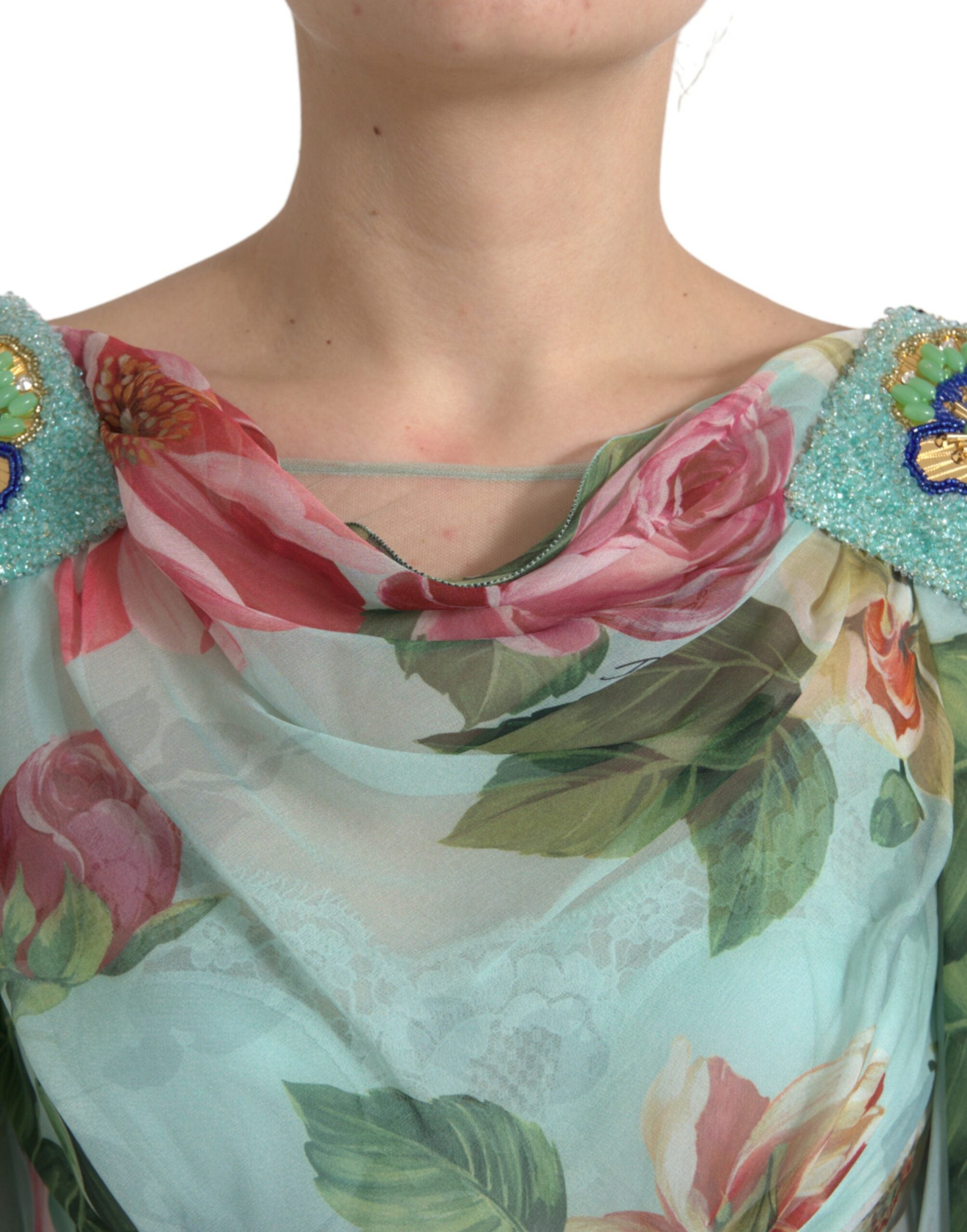 Dolce & Gabbana Blue Floral Print Tiered Long Maxi Dress -   -  Dolce & Gabbana.