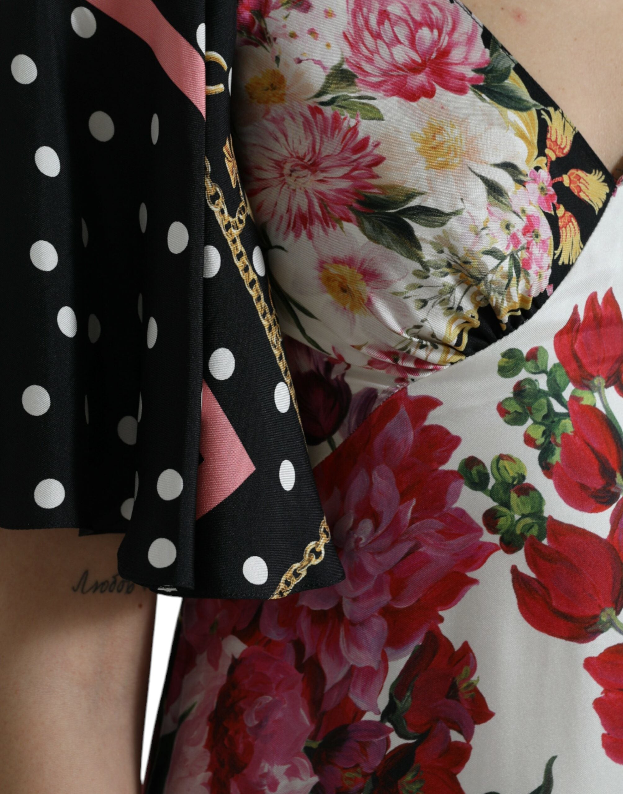 Dolce & Gabbana Multicolor Floral Print Silk Twill Gown Dress -   -  Dolce & Gabbana.