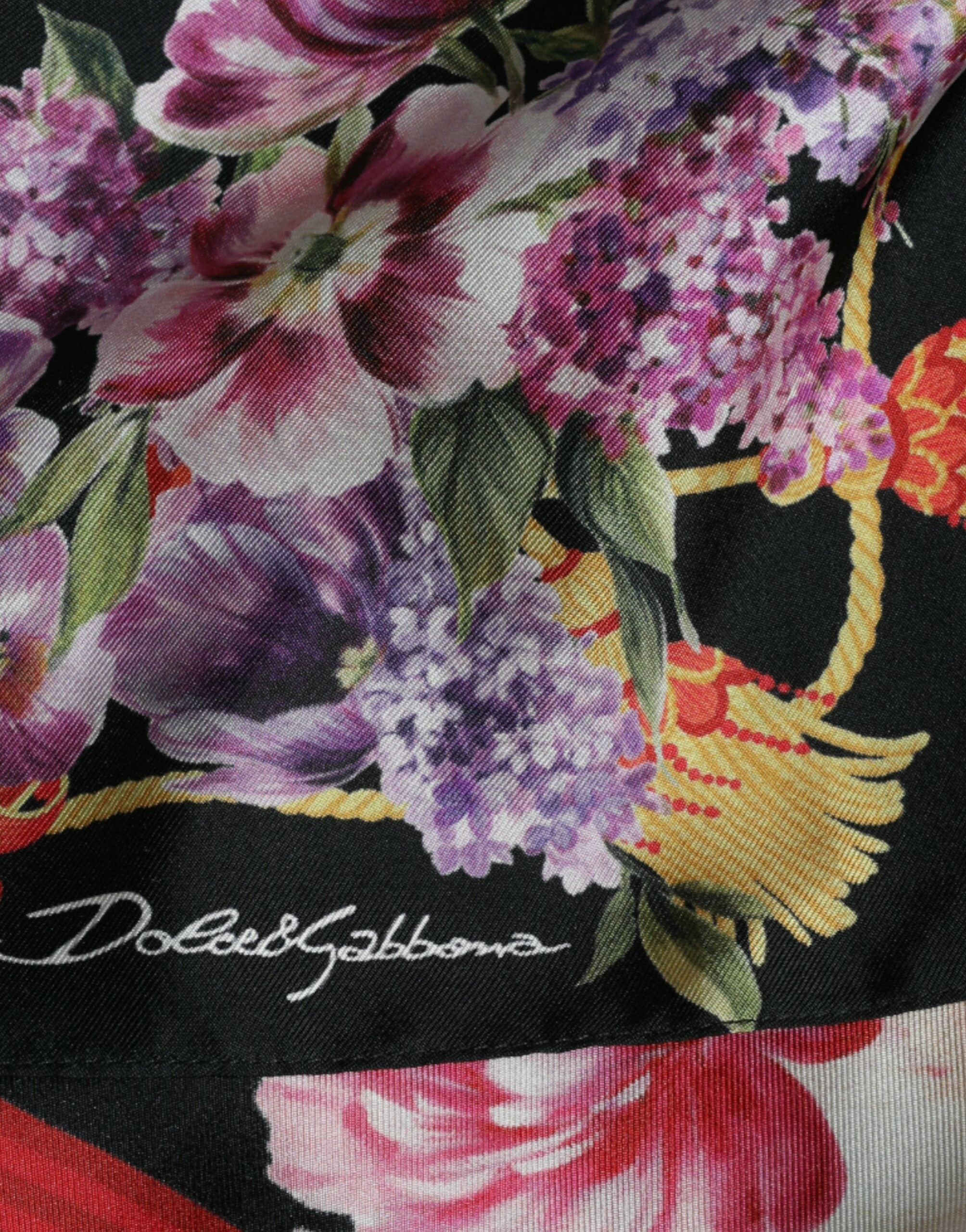 Dolce & Gabbana Multicolor Floral Print Silk Twill Gown Dress -   -  Dolce & Gabbana.