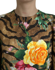 Dolce & Gabbana Multicolor Tiger Floral Print Shift Mini Dress -   -  Dolce & Gabbana.