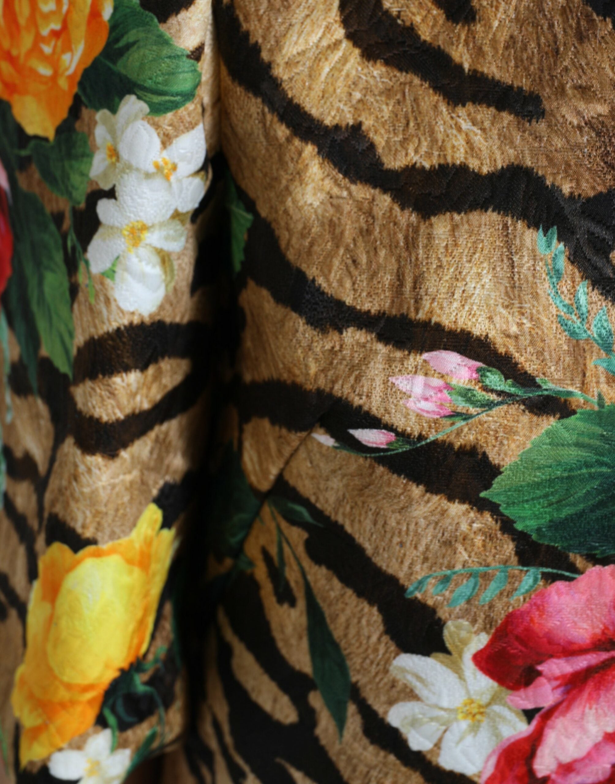 Dolce & Gabbana Multicolor Tiger Floral Print Shift Mini Dress -   -  Dolce & Gabbana.