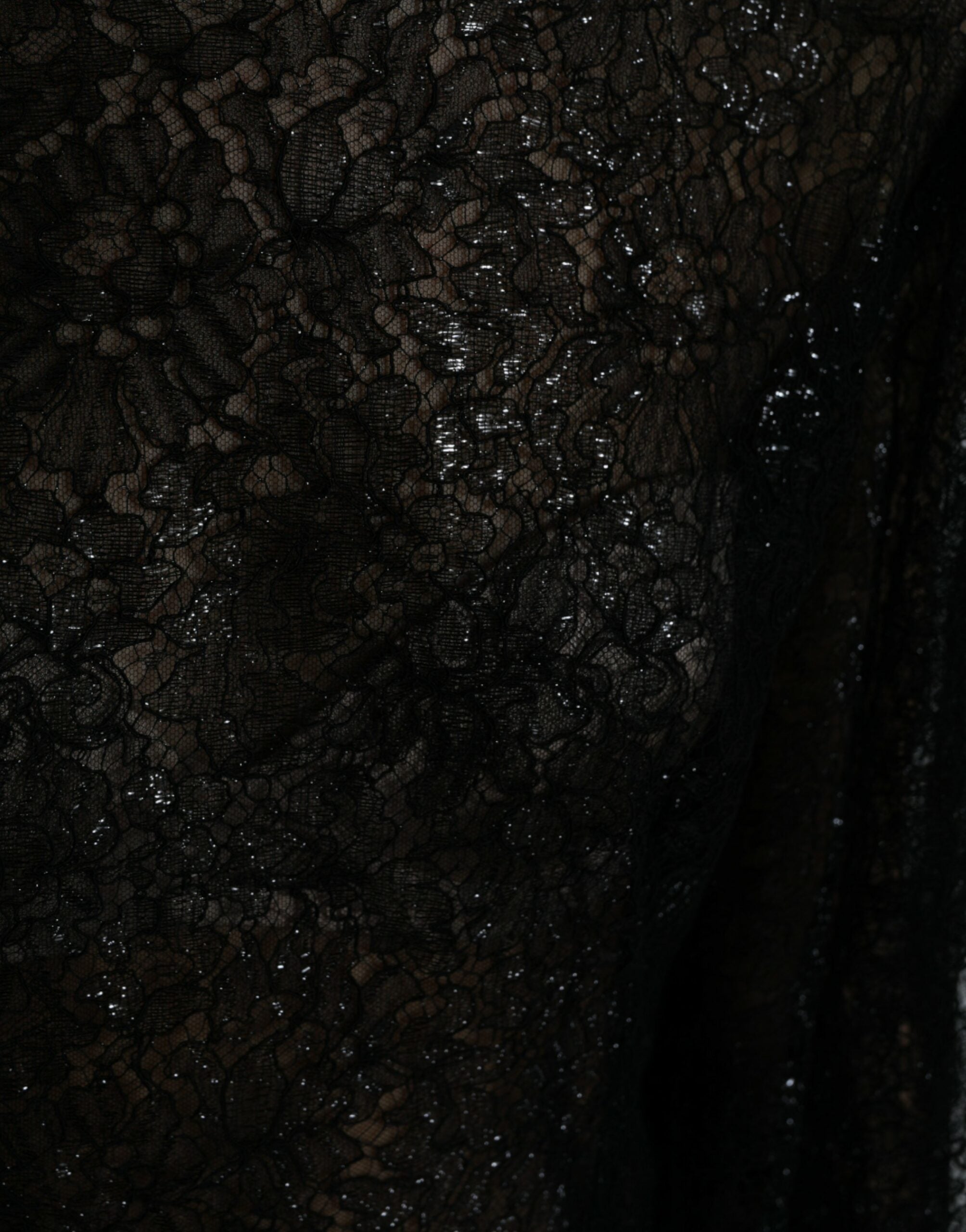 Dolce & Gabbana Black Floral Lace Sheer A-line Midi Dress -   -  Dolce & Gabbana.