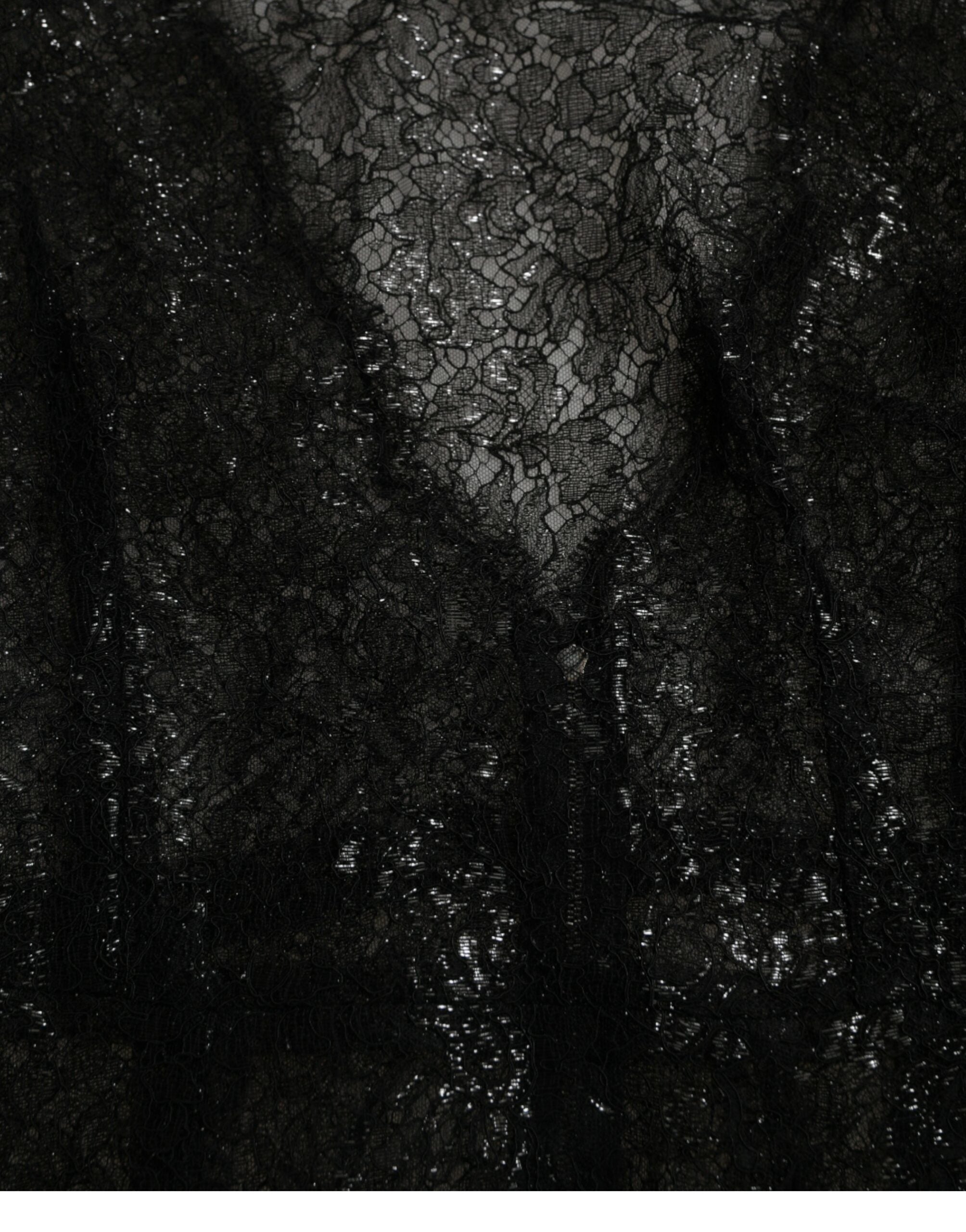 Dolce & Gabbana Black Floral Lace Sheer A-line Midi Dress -   -  Dolce & Gabbana.