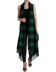 Dolce & Gabbana Black Green Buffalo Check Poncho Coat Jacket -   -  Dolce & Gabbana.