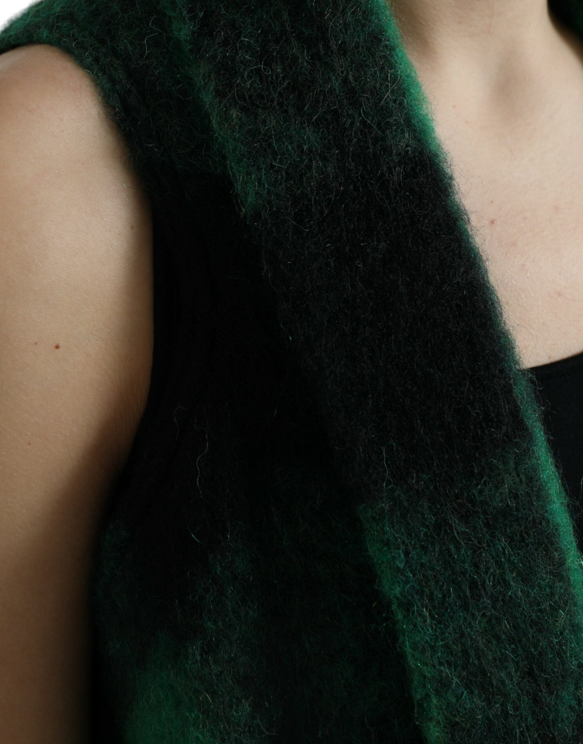 Dolce & Gabbana Black Green Buffalo Check Poncho Coat Jacket -   -  Dolce & Gabbana.