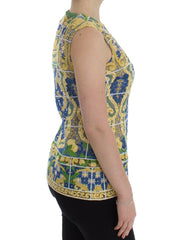 Dolce & Gabbana Multicolor Majolica Embroidered Sweater -   -  Dolce & Gabbana.