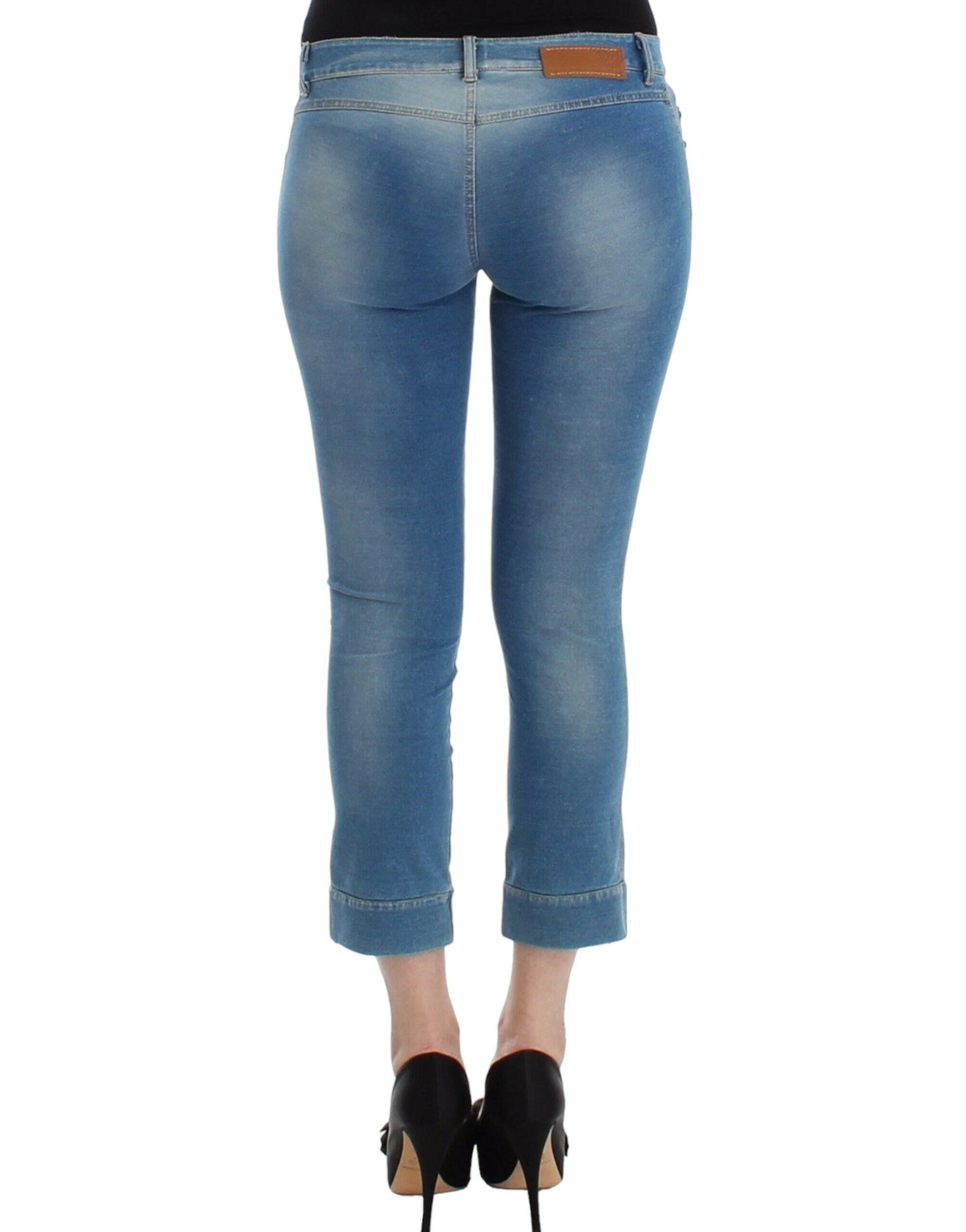 Ermanno Scervino Beachwear Blue Jeans Capri Pants Cropped -   -  Ermanno Scervino.