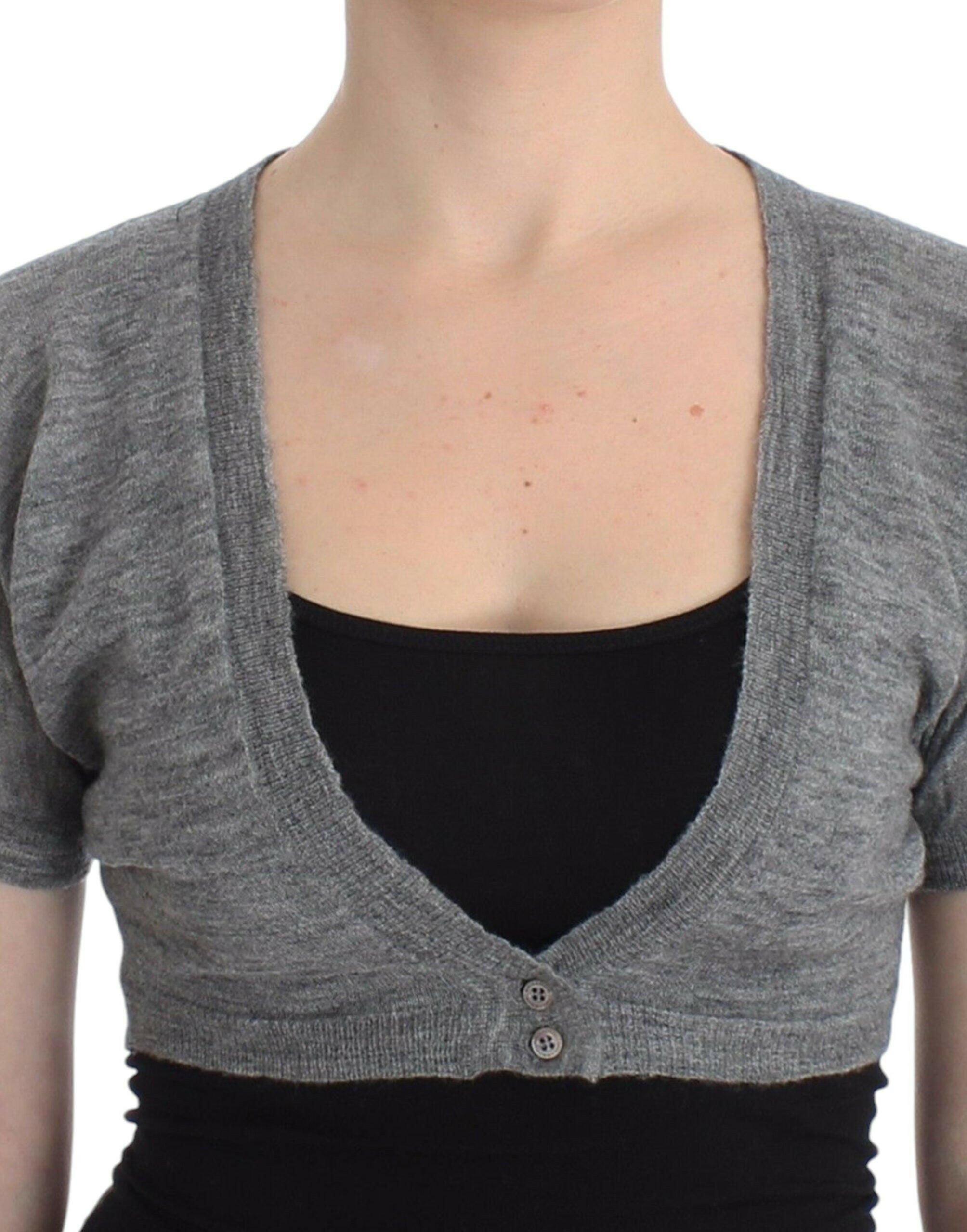 Ermanno Scervino Lingerie Knit Gray Bolero Sweater Cardigan -   -  Ermanno Scervino.