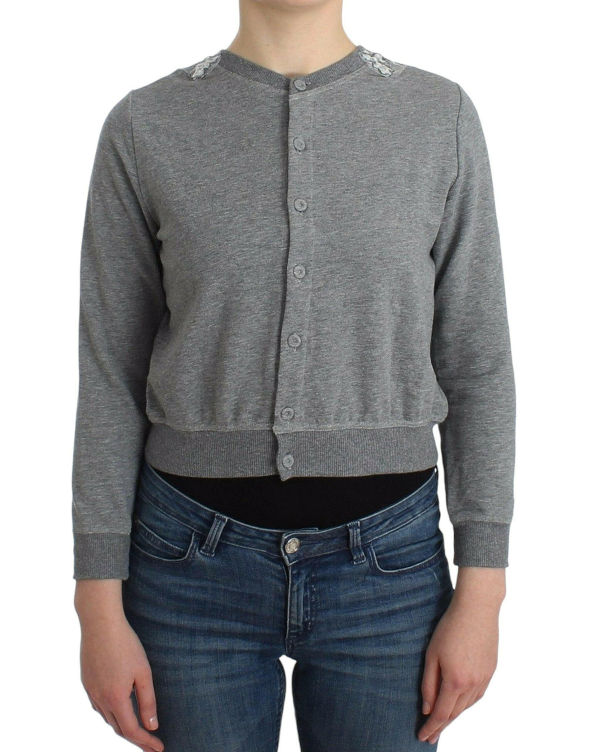 Ermanno Scervino Lingerie Gray Lace Sweater Cardigan Top -   -  Ermanno Scervino.