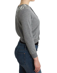 Ermanno Scervino Lingerie Gray Lace Sweater Cardigan Top -   -  Ermanno Scervino.