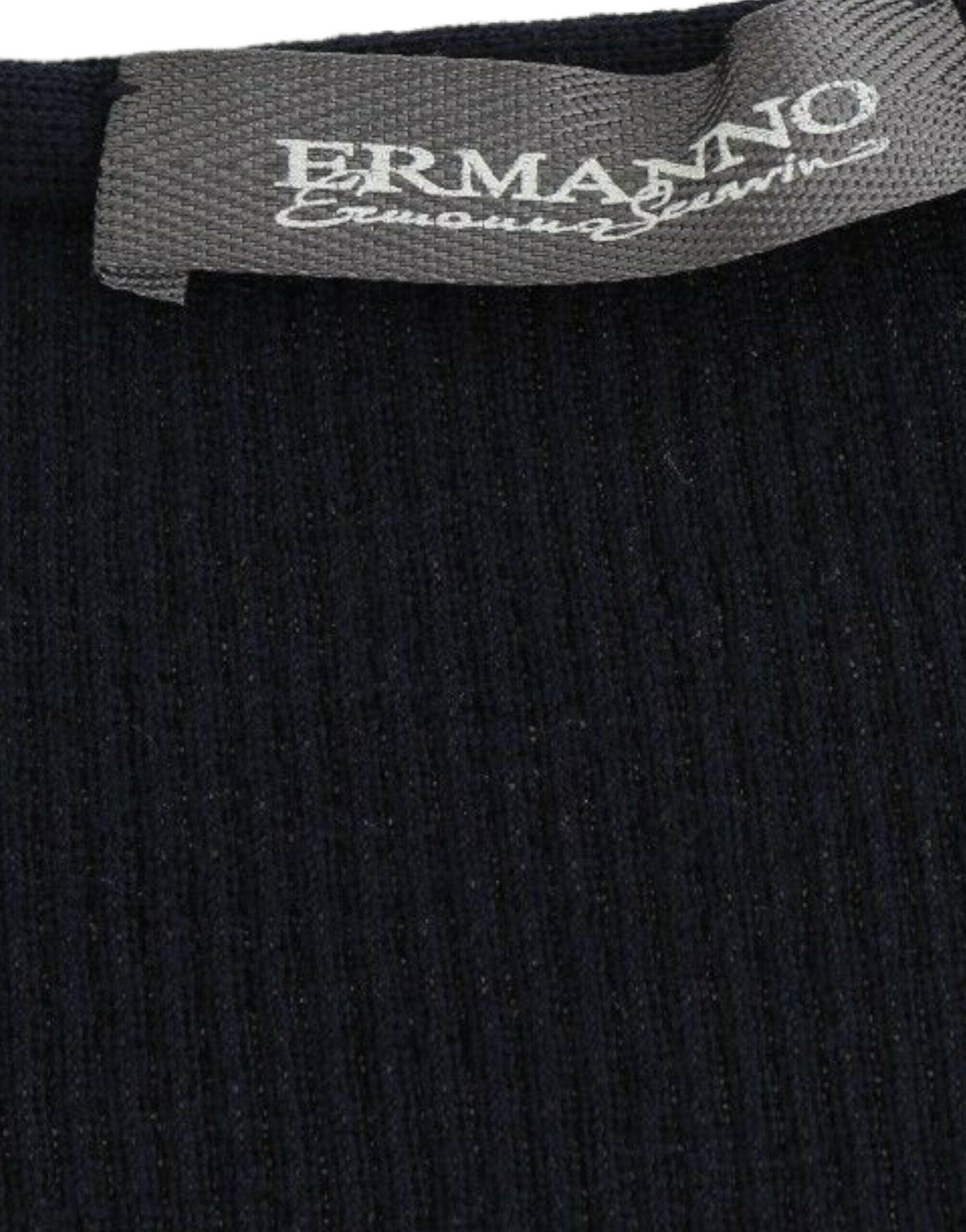 Ermanno Scervino Blue Knitted Wool Stretch Sweater Top -   -  Ermanno Scervino.