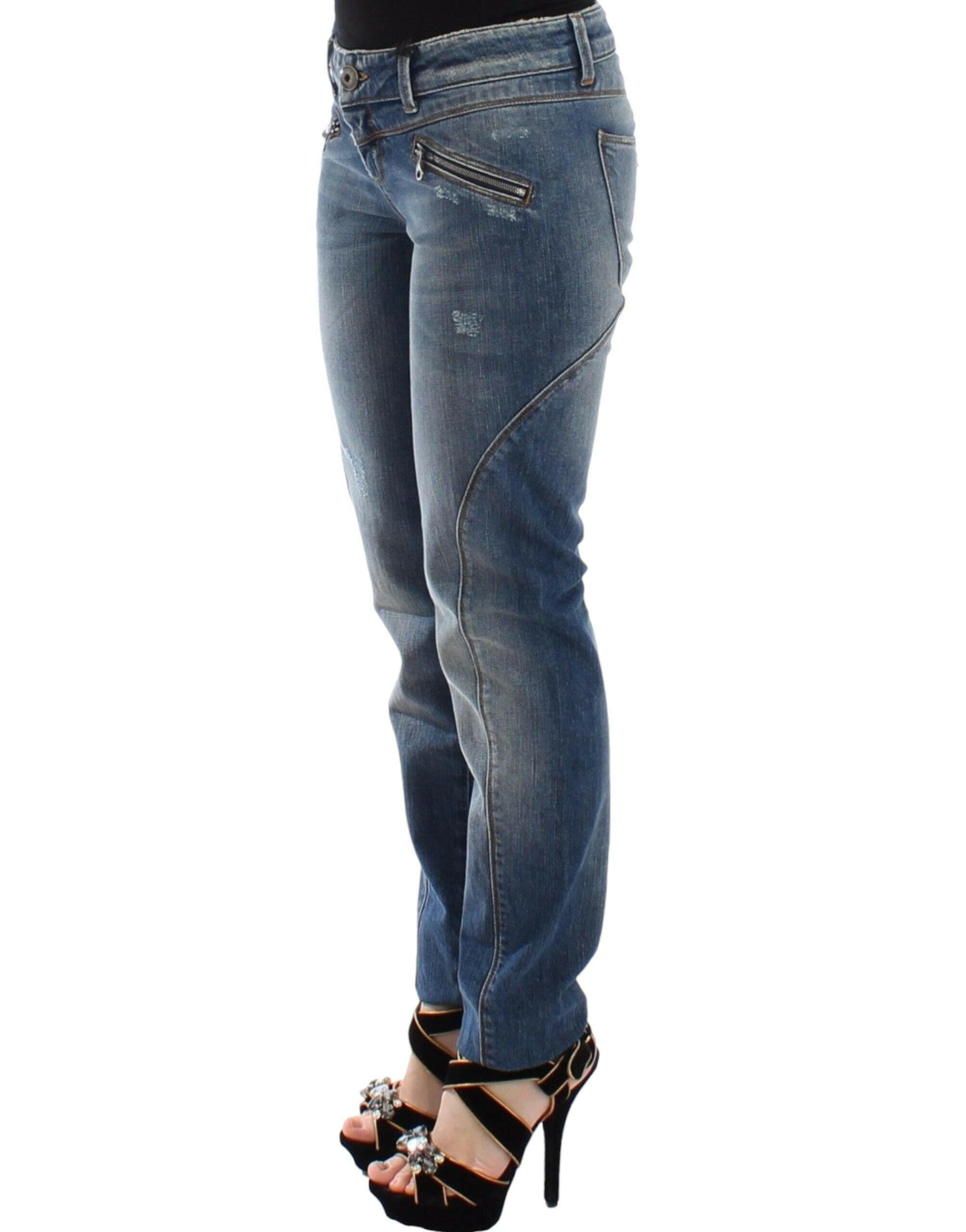 Ermanno Scervino Blue Slim Jeans Denim Pants Straight Stretch -   -  Ermanno Scervino.