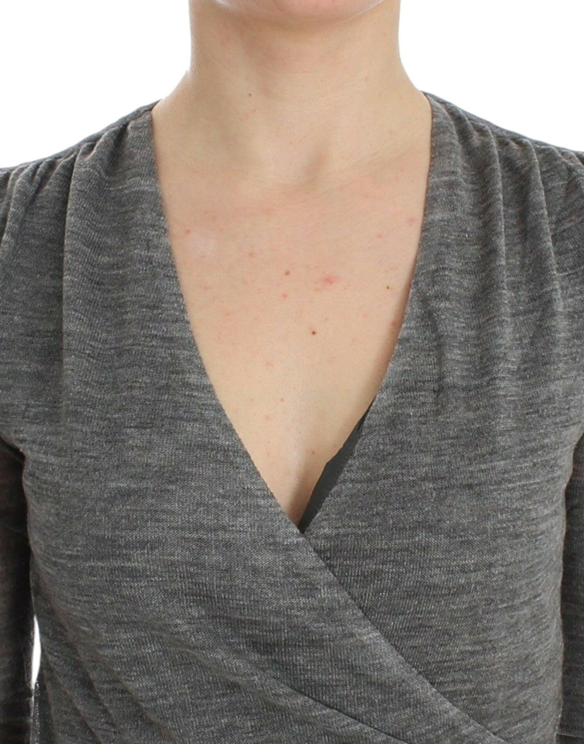 Ermanno Scervino Gray Wool Blend Stretch Long Sleeve Sweater -   -  Ermanno Scervino.