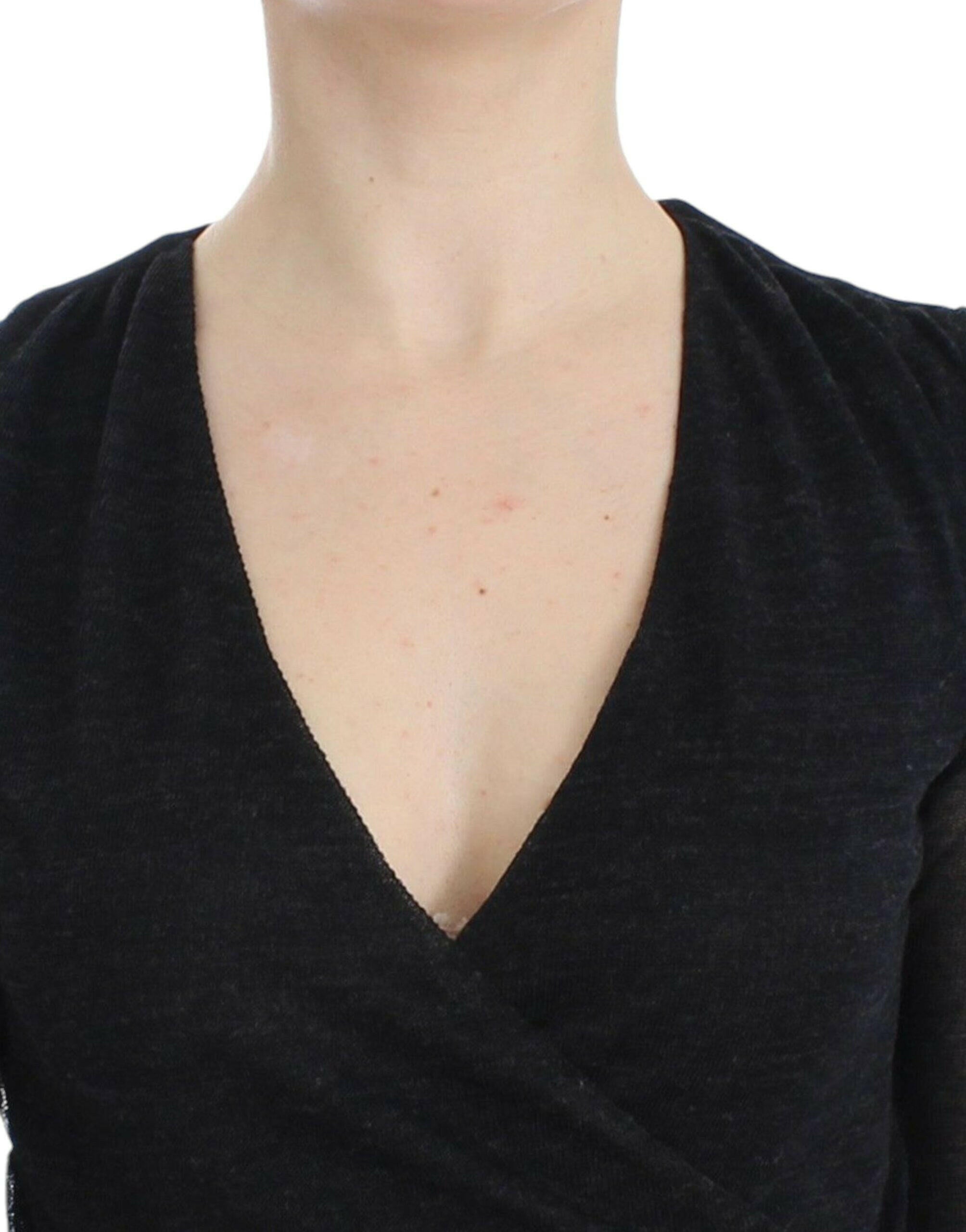 Ermanno Scervino Black Wool Blend Stretch Long Sleeve Sweater -   -  Ermanno Scervino.